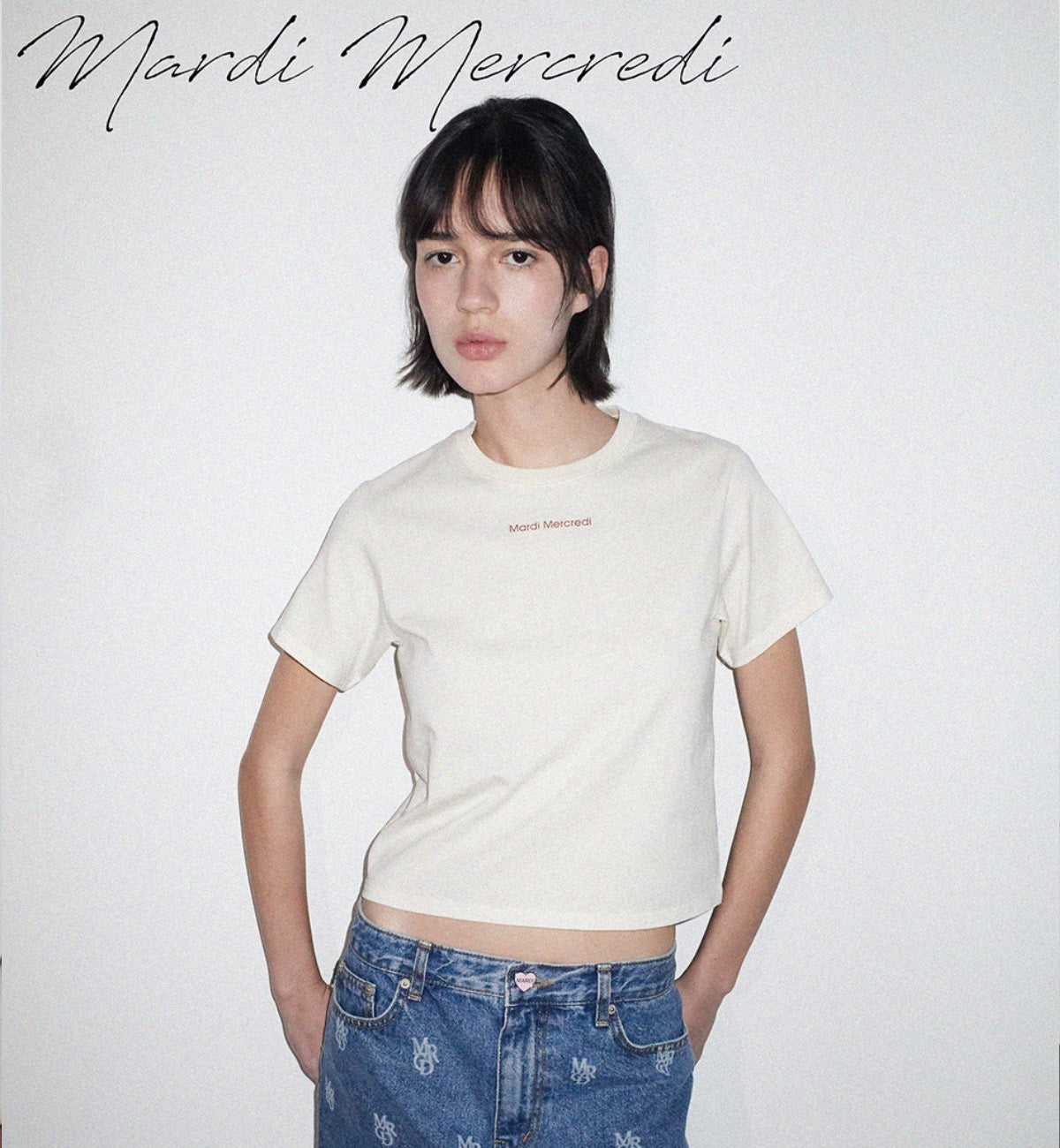 Mardi Mercredi Essential Logo T-Shirt (Cream)