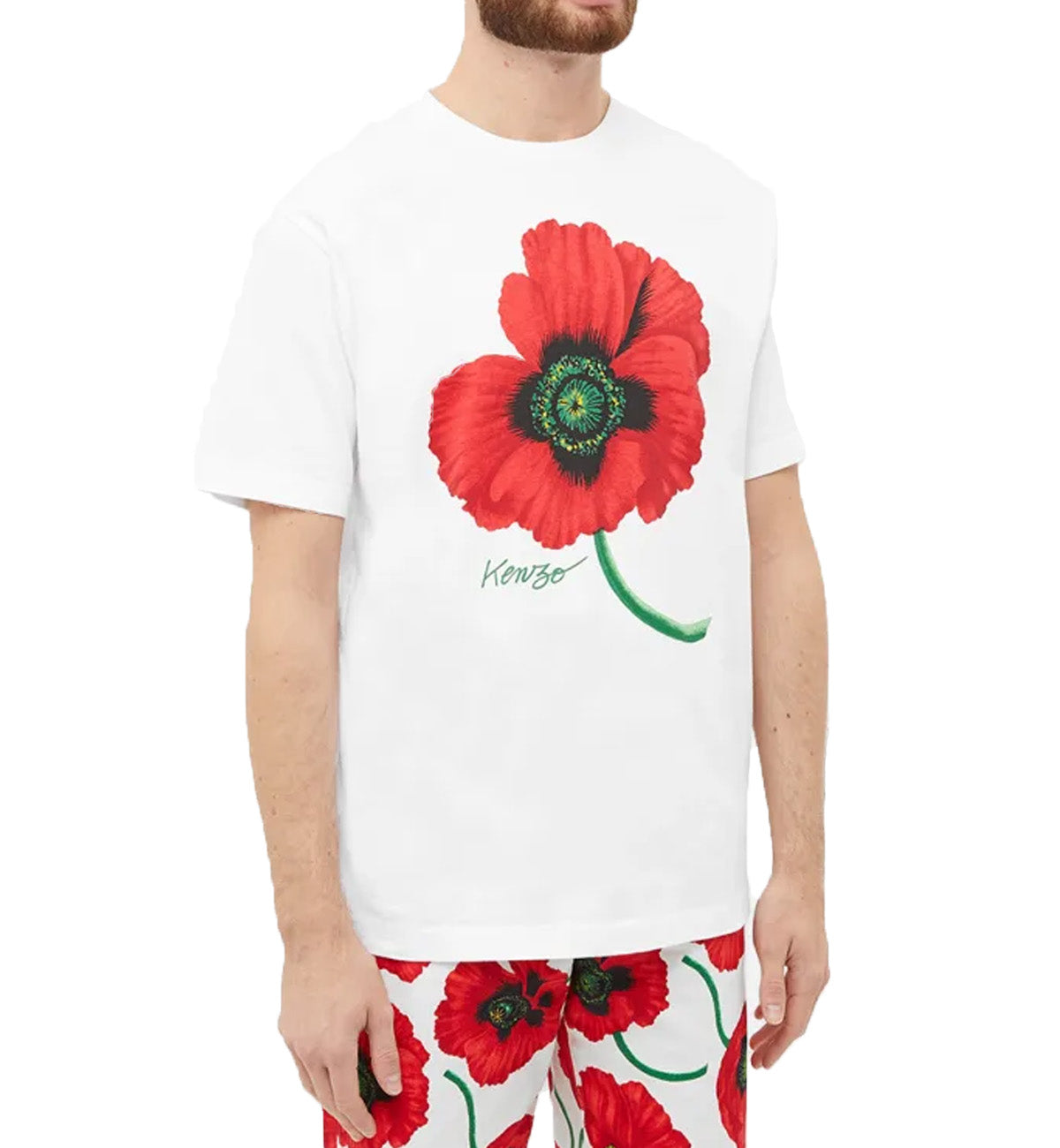 Kenzo 'Boke Flower' Poppy Printed T-shirt (White)