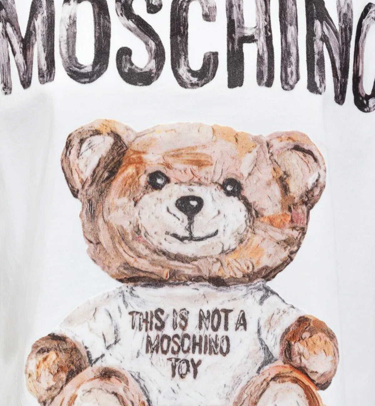 Moschino Painted Teddy Bear Jersey Tee (White)