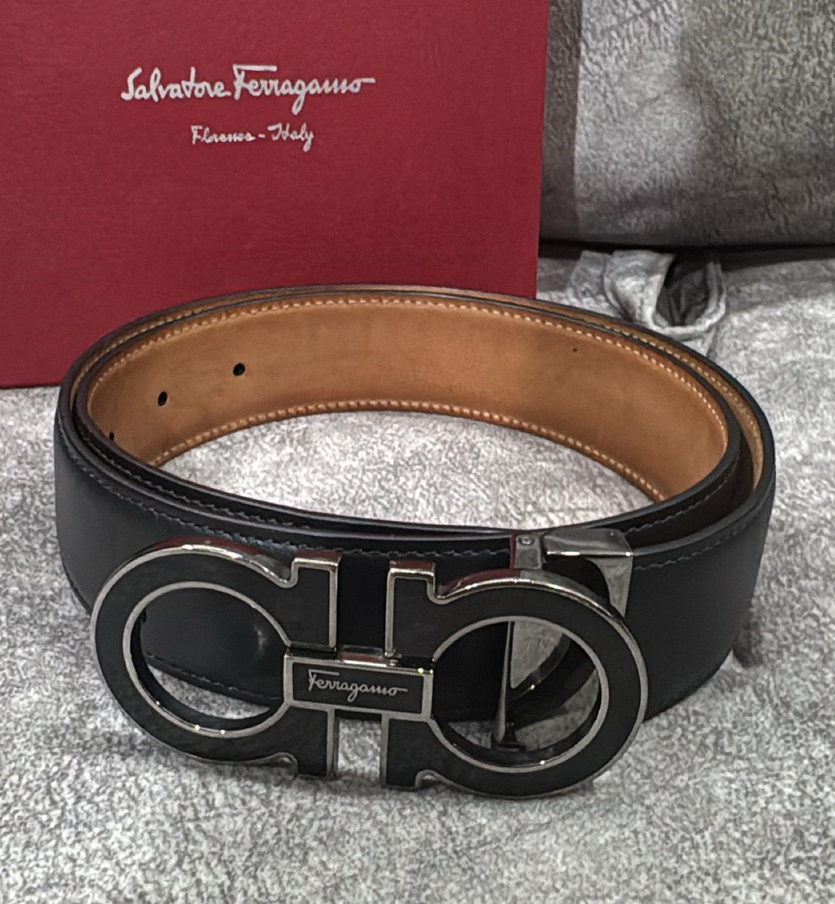 [Pre-Used] Ferragamo Belt Belt Calfskin Reversible