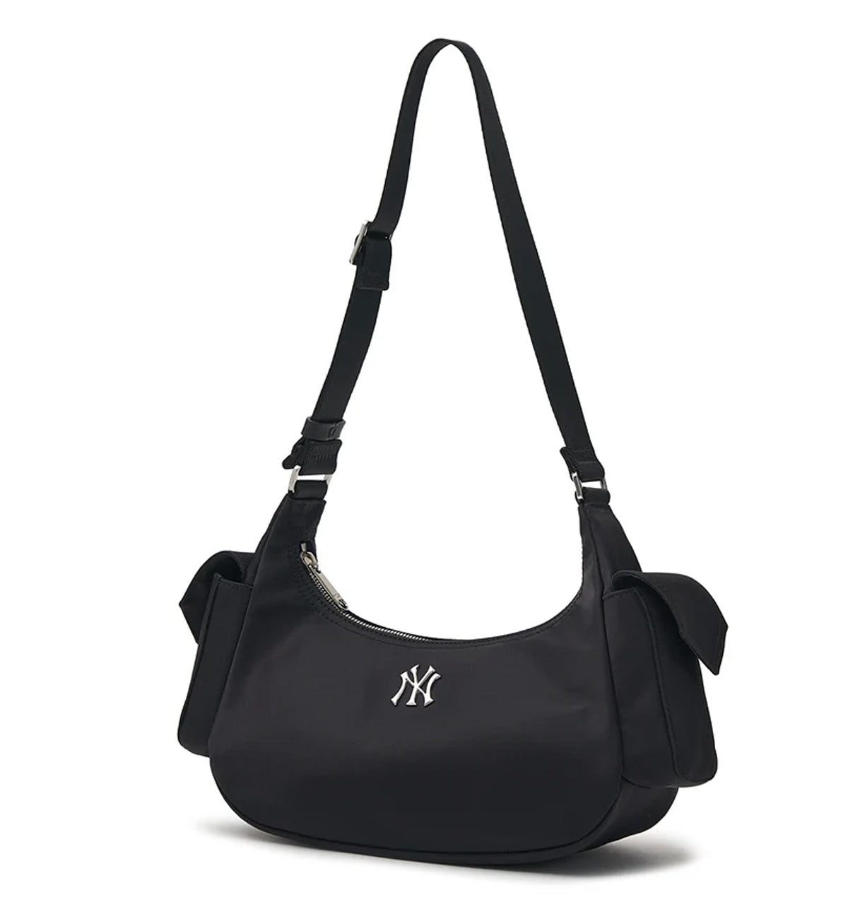 MLB Basic Nylon Pocket Hobo Bag (Black)