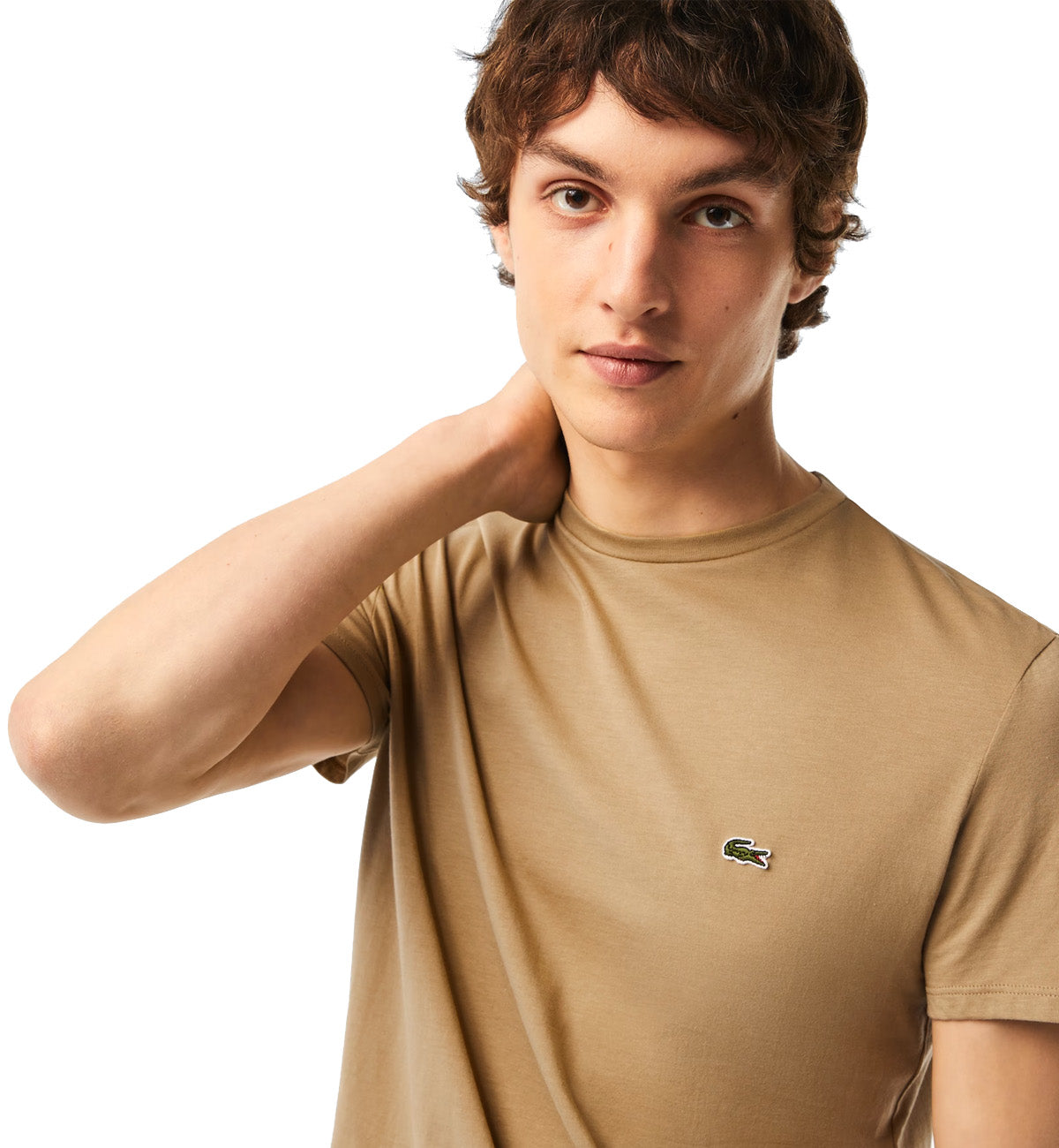 Lacoste Round Neck Small Logo T-Shirt (Beige)