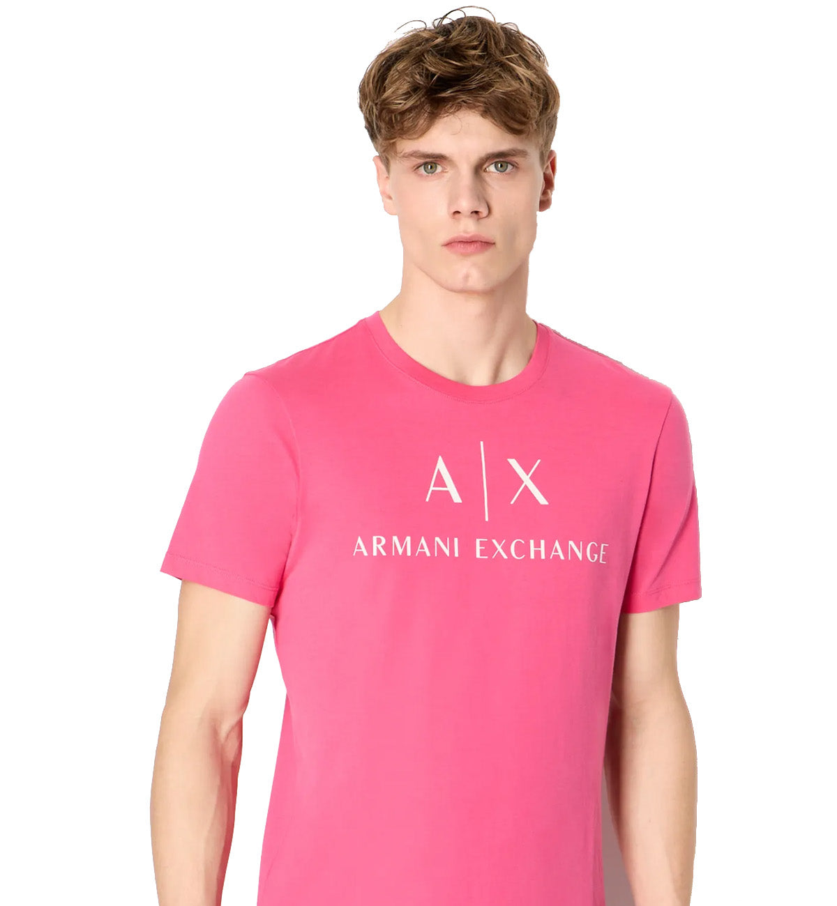 Armani Exchange Slim Fit Center Logo Tee (Pink)