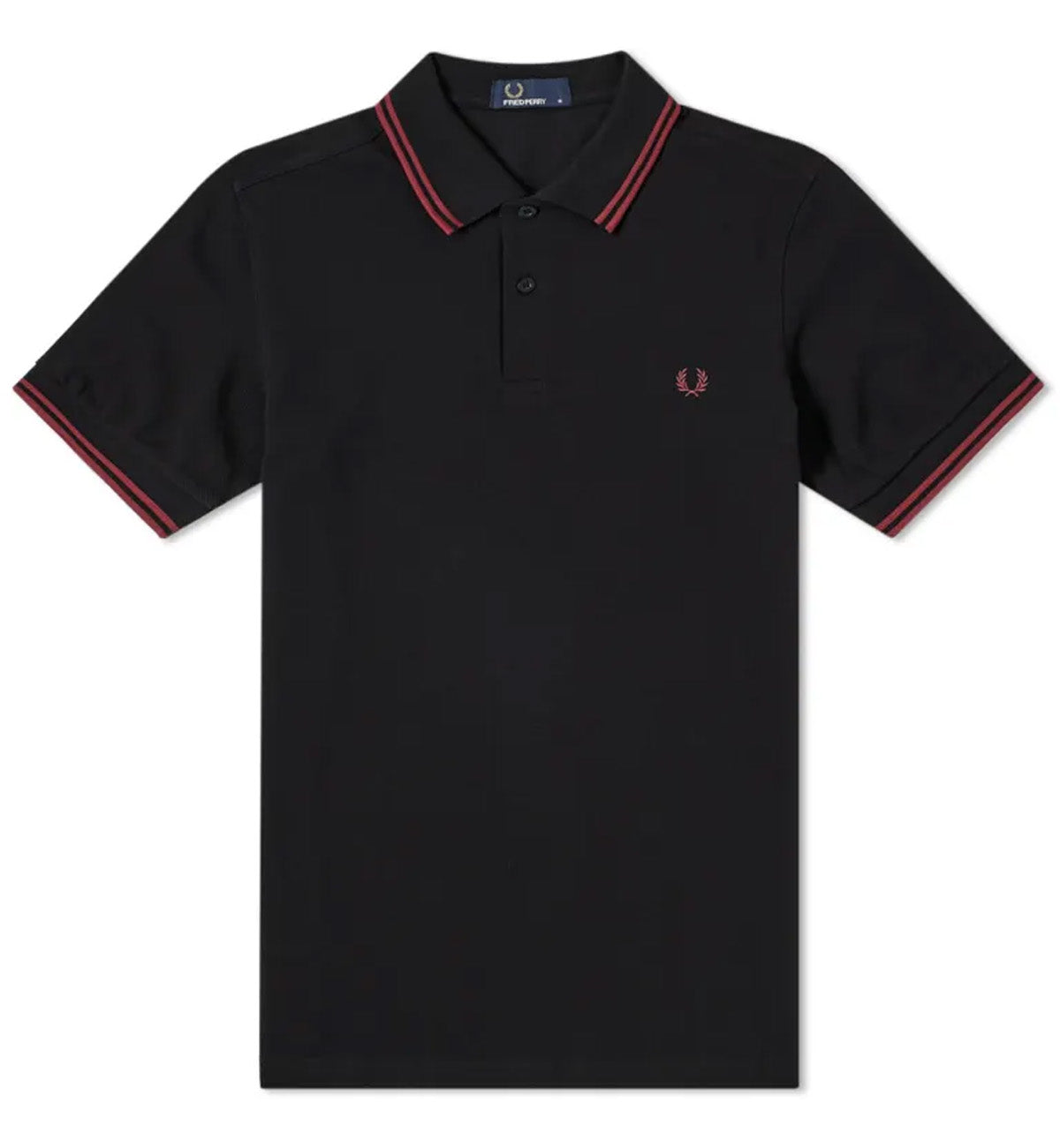 Fred perry black outlet polo sale