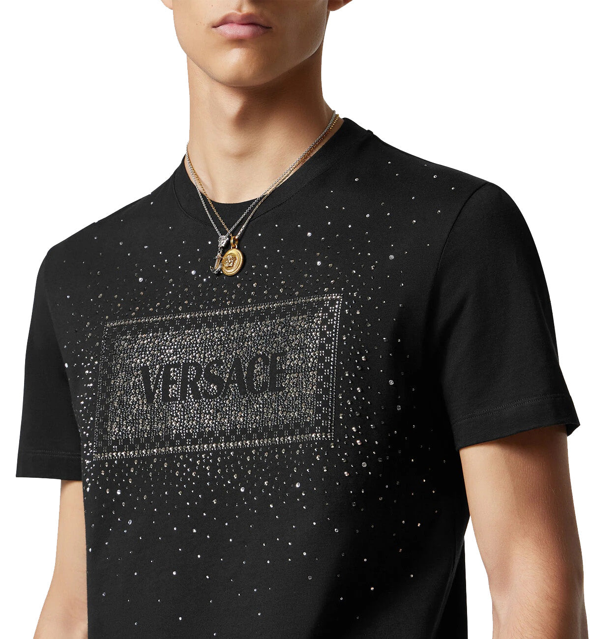 Versace Crystal '90s Vintage Logo T-Shirt (Black)