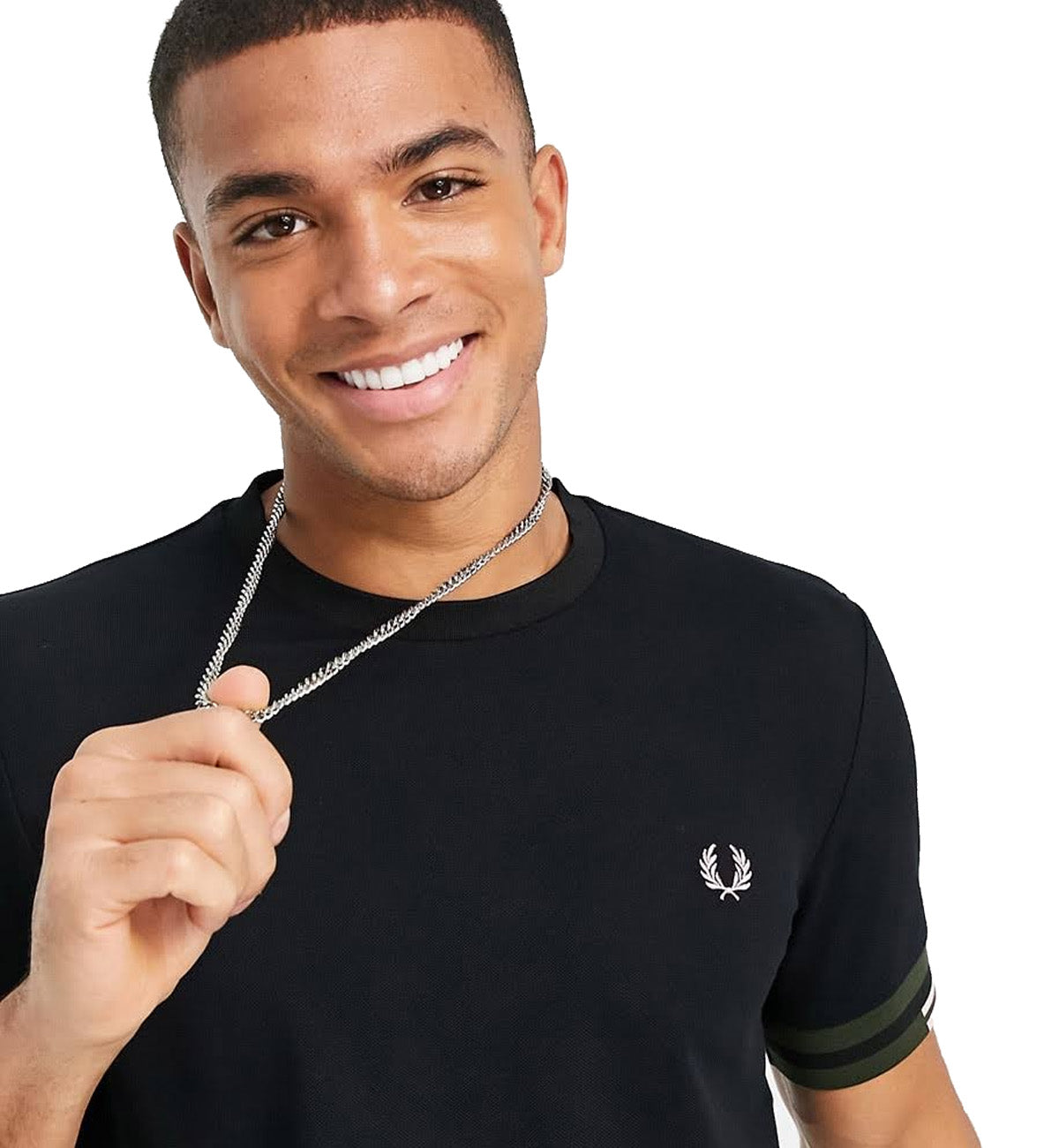 Fred Perry Abstract Cuff Tee (Black)