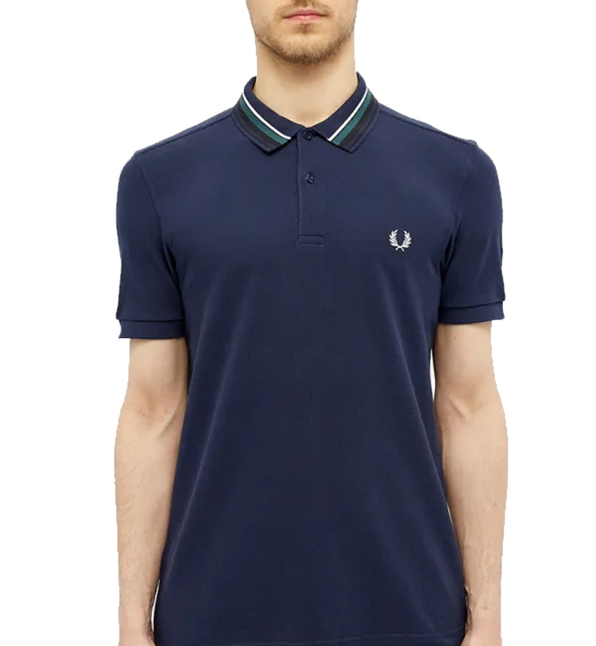 Fred Perry Green White Striped Blue Polo Shirt