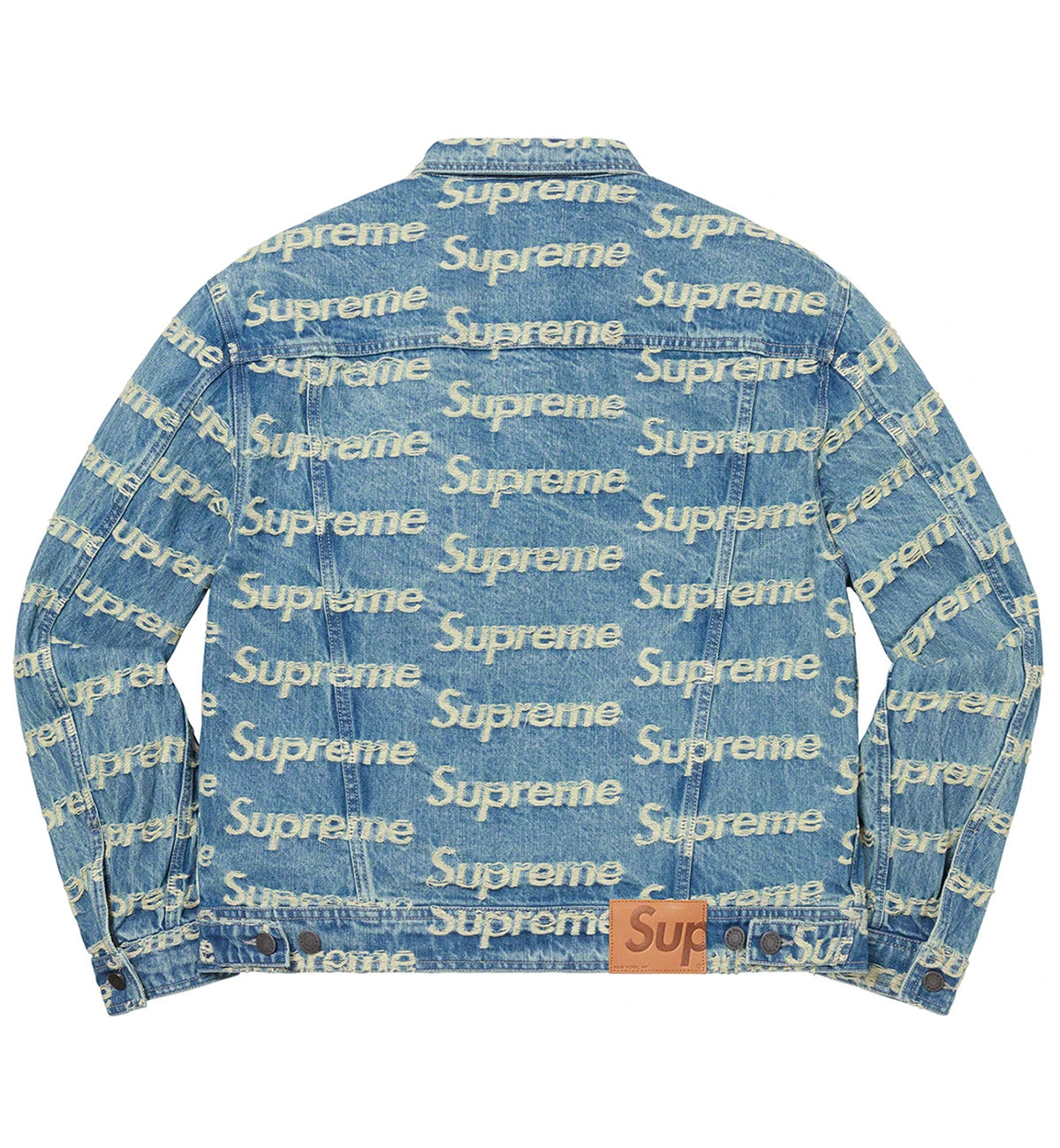 Supreme Week 10 Full Logo Denim Jacket (Blue)