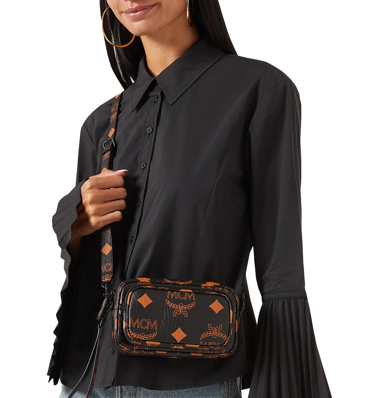 MCM Mini Aren Crossbody Bag Visetos Monogram Canvas