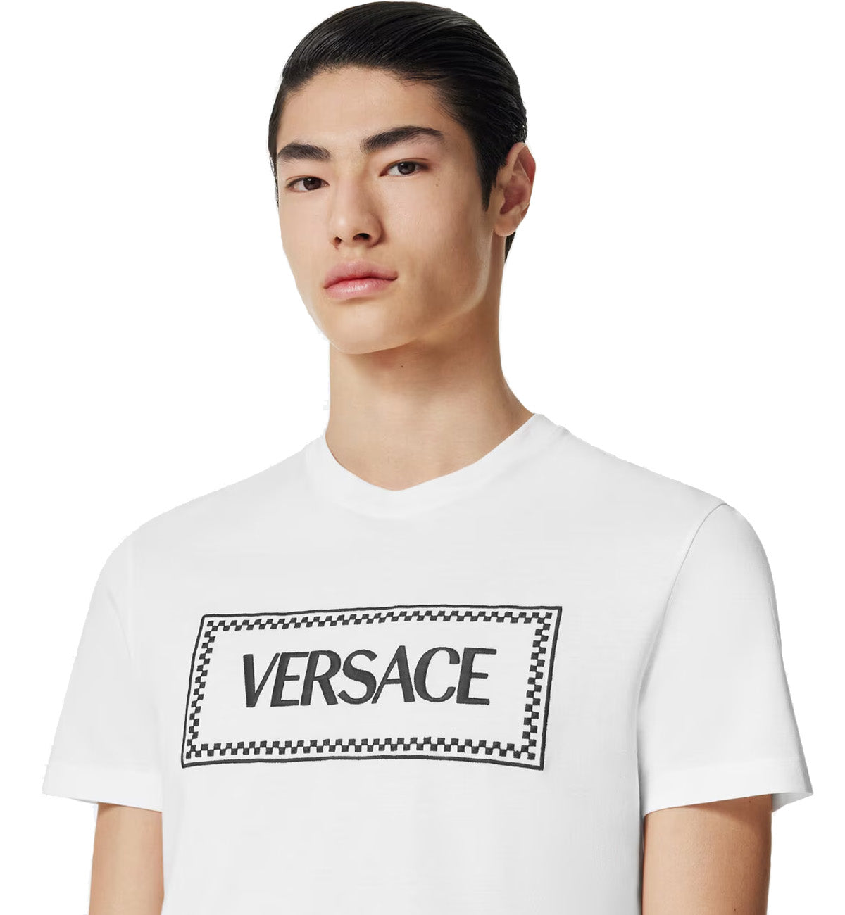 Versace Vintage 90s Logo Outside T-Shirt (White)