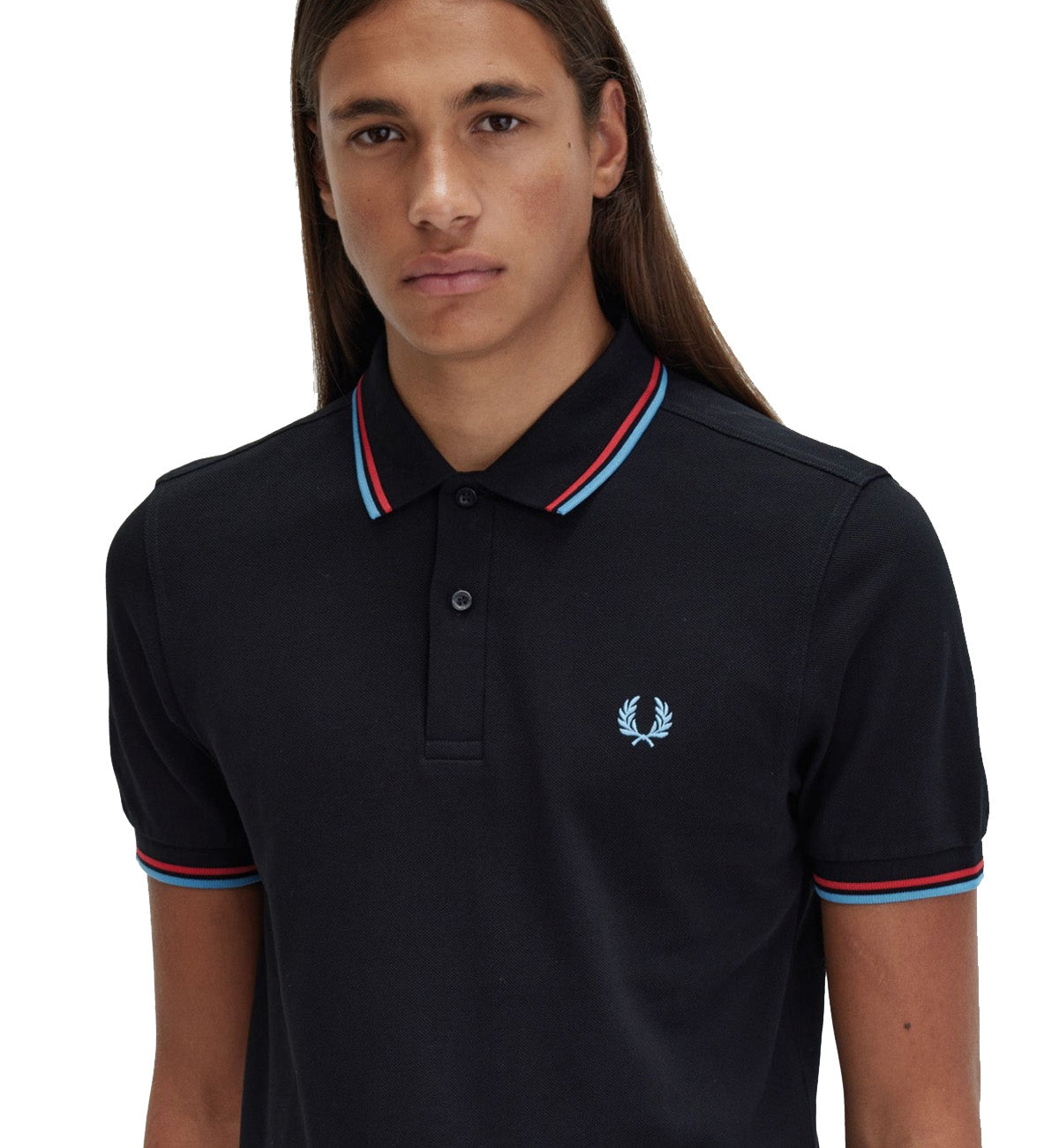 Fred perry polo outlet black red