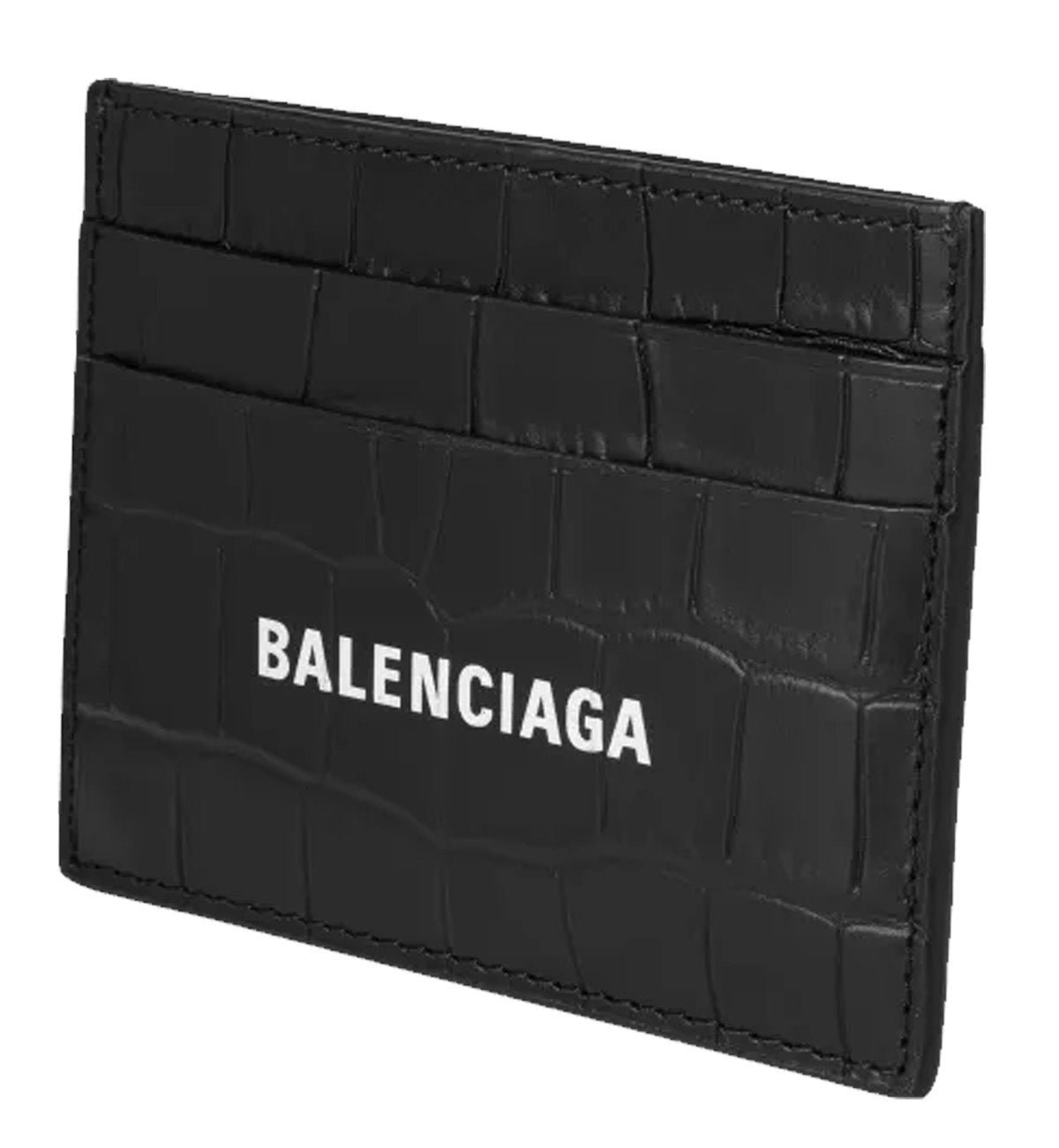 Balenciaga Cash Card Holder Crocodile Embossed