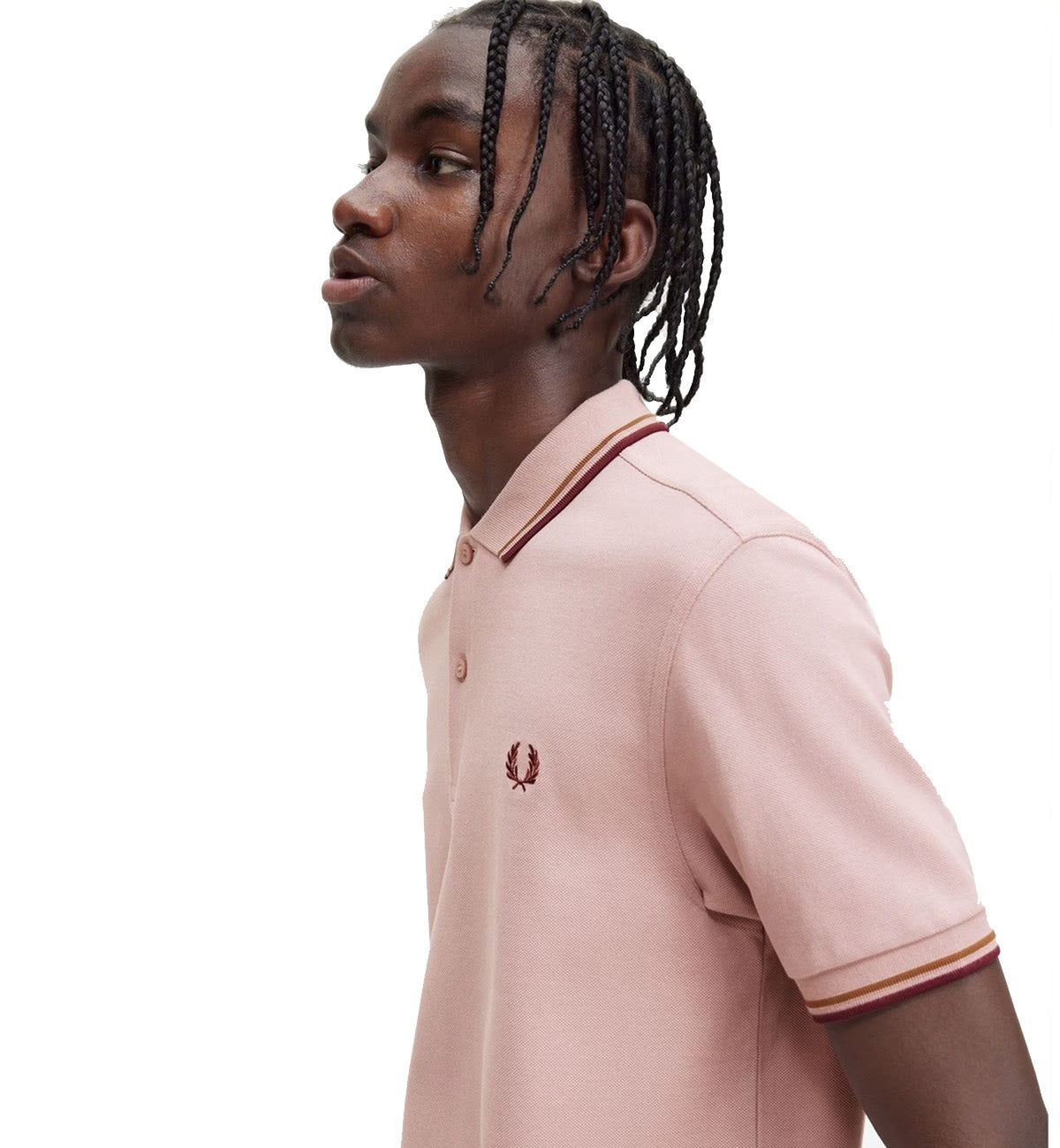 Fred Perry Maroon Beige Stripe Pink Polo Shirt The Factory KL