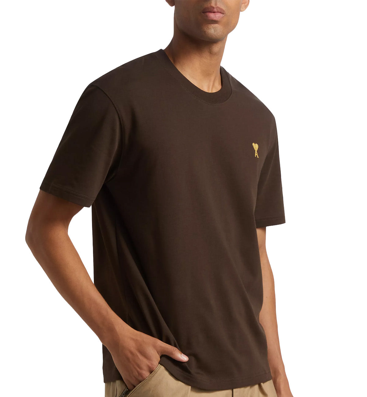 Ami Paris ADC Logo Embroidered T-Shirt (Brown)