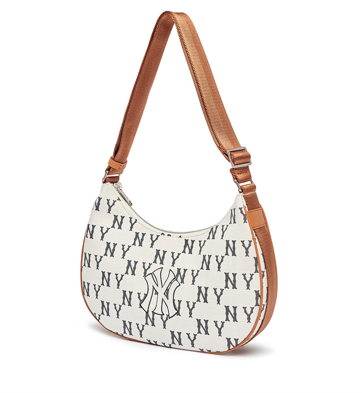 NYK Classic Monogram Jacquard L-Hobo Bag (White)