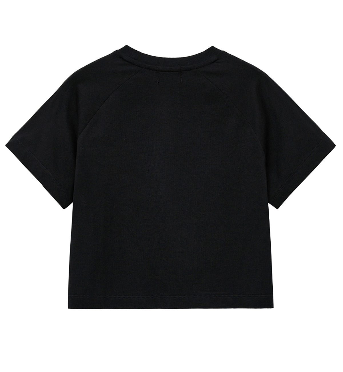 Marithe W Lettering Logo Crop T-Shirt (Black)