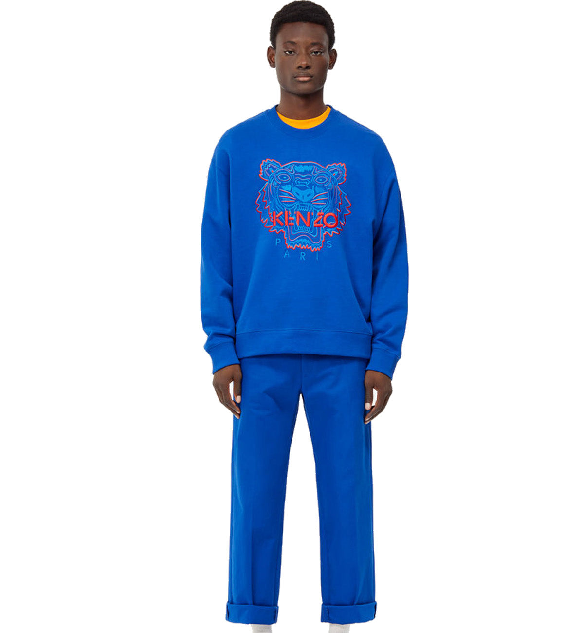 Kenzo Red Line Embroidered Tiger Logo Blue Sweatshirt