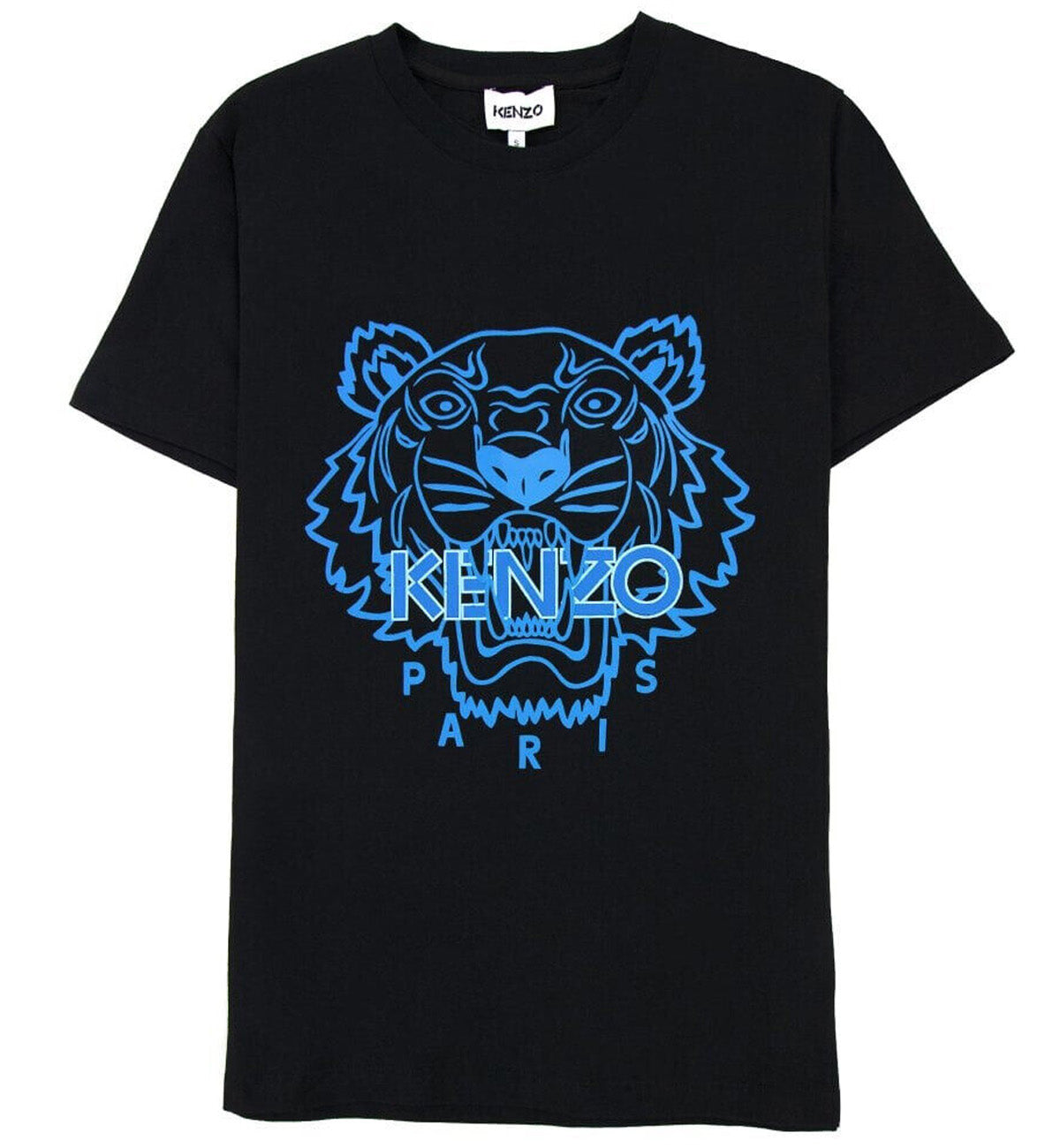 Kenzo Blue Line Tiger Printed T-Shirt (Black)
