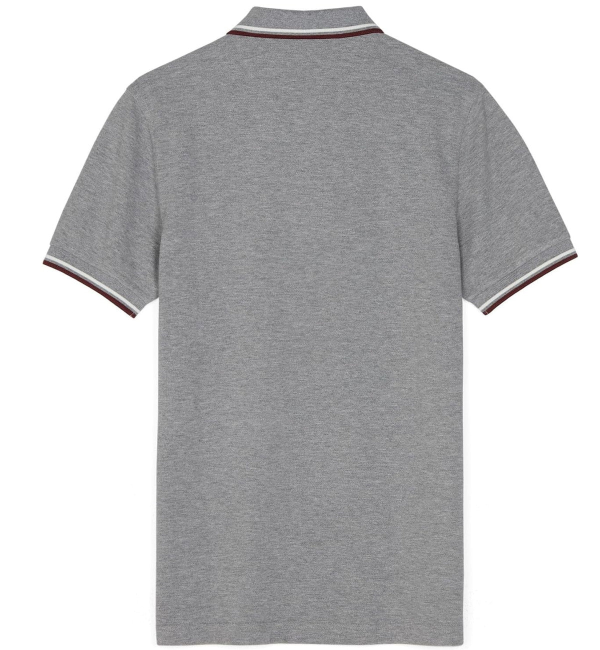 Fred Perry Maroon White Stripe Grey Polo Shirt