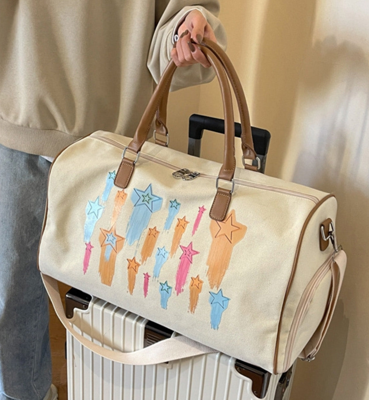 ResNonverba Star Duffel Bag (Cream)