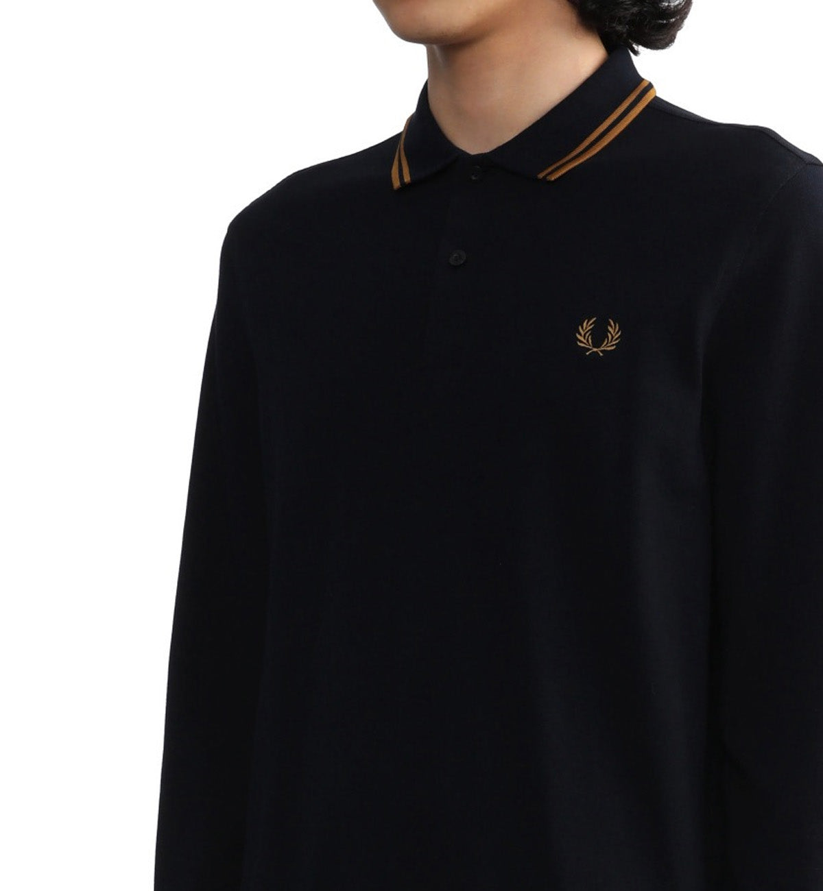 Fred Perry Bronze Twin Tipped Polo Sweatshirt (Navy)