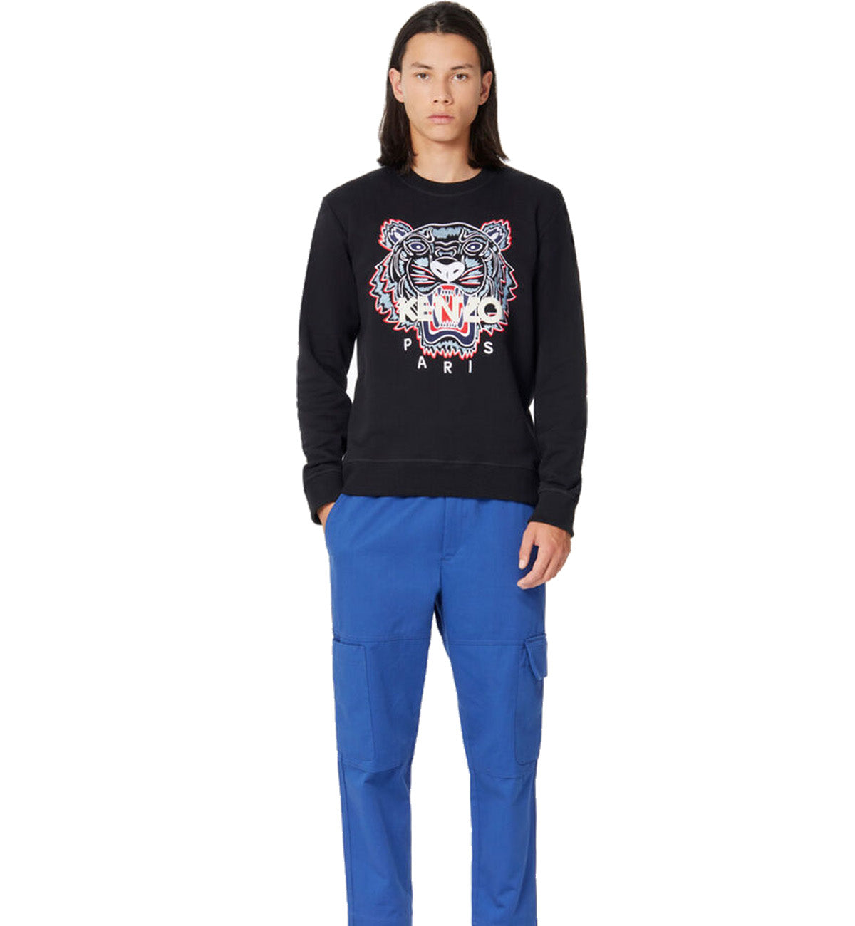 Kenzo Red Cyan Embroidered Tiger Logo Sweatshirt