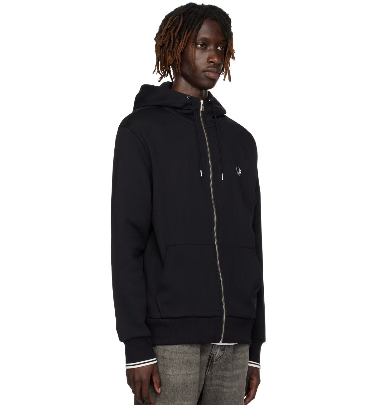 Fred Perry Twin Tipped Hooded Zip Sweatshirt SS23 (Black)