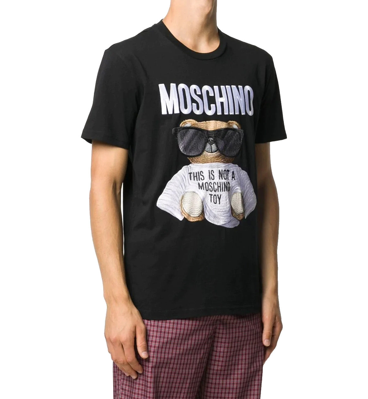 Moschino Black Micro Embroidered Teddy Bear T-Shirt