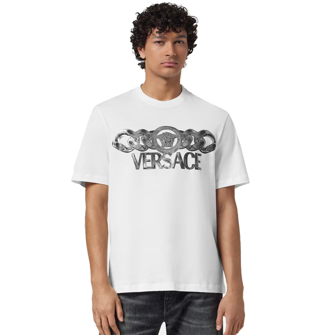 Versace Medusa On Chain T-Shirt (White)