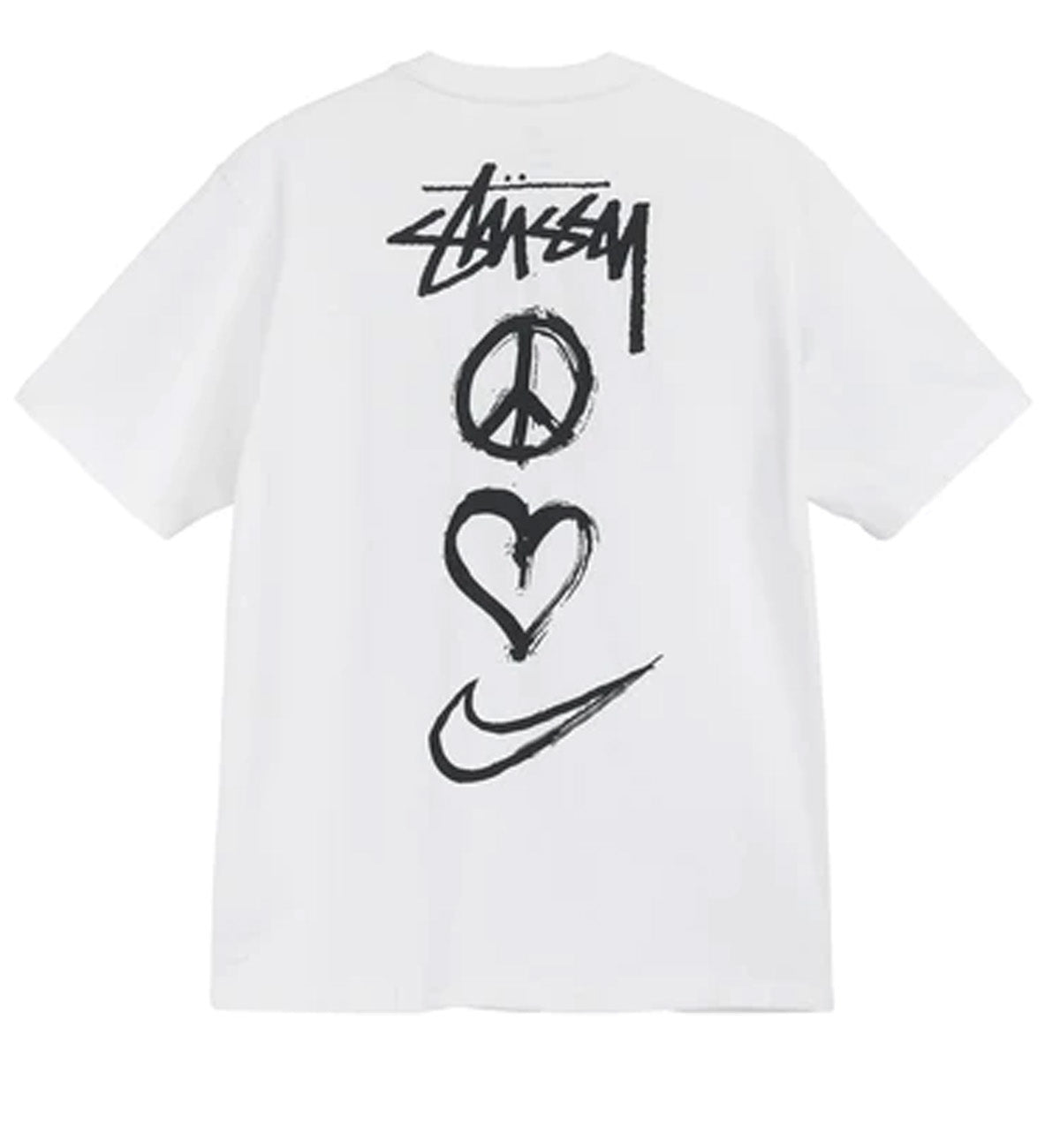 Stussy X Nike Peace Love Swoosh Shirt (White)