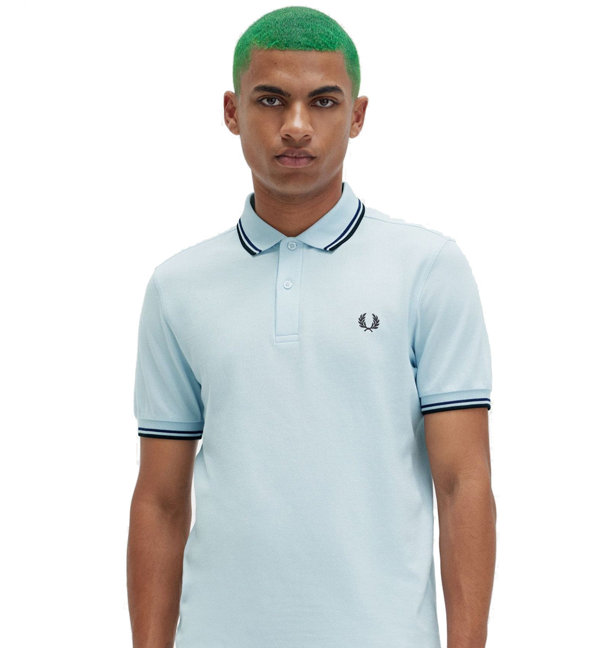 Fred Perry Black Double Stripe Light Ice Polo Shirt