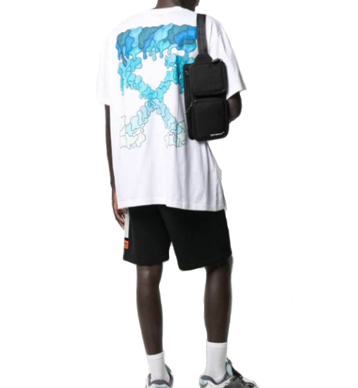 Off-White Arrows Motif Graffiti Print T-Shirt (White)