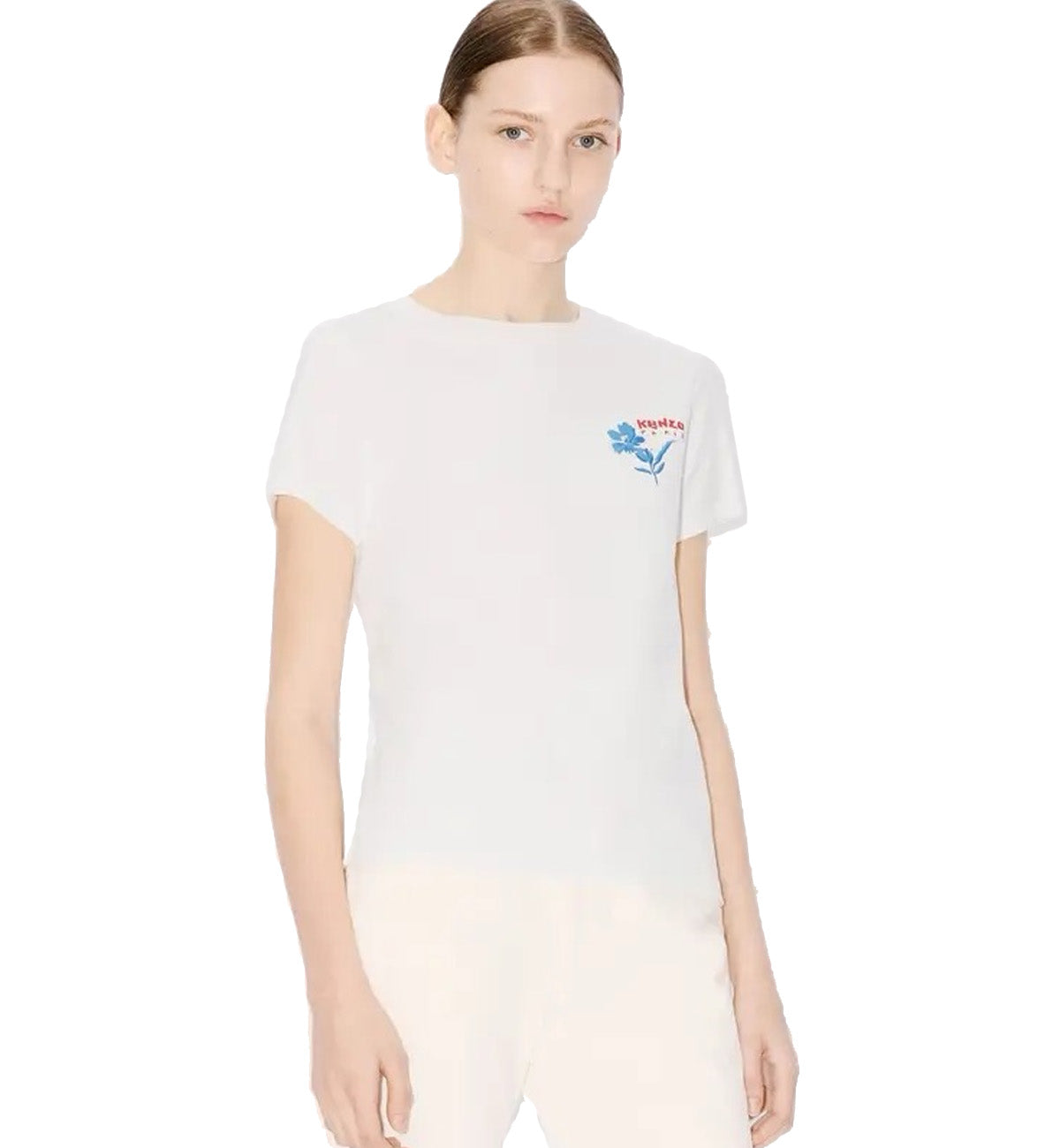 Kenzo Female Drawn Flower T-Shirt (White)