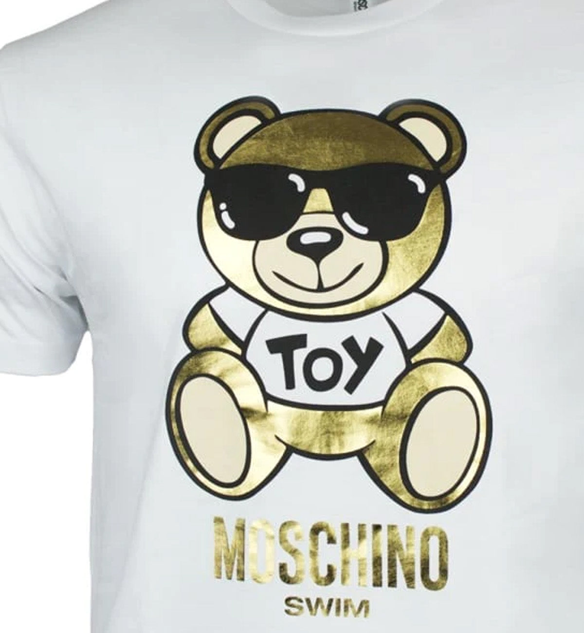 Moschino Swim Bear Gold Foil Toy T-Shirt (White)
