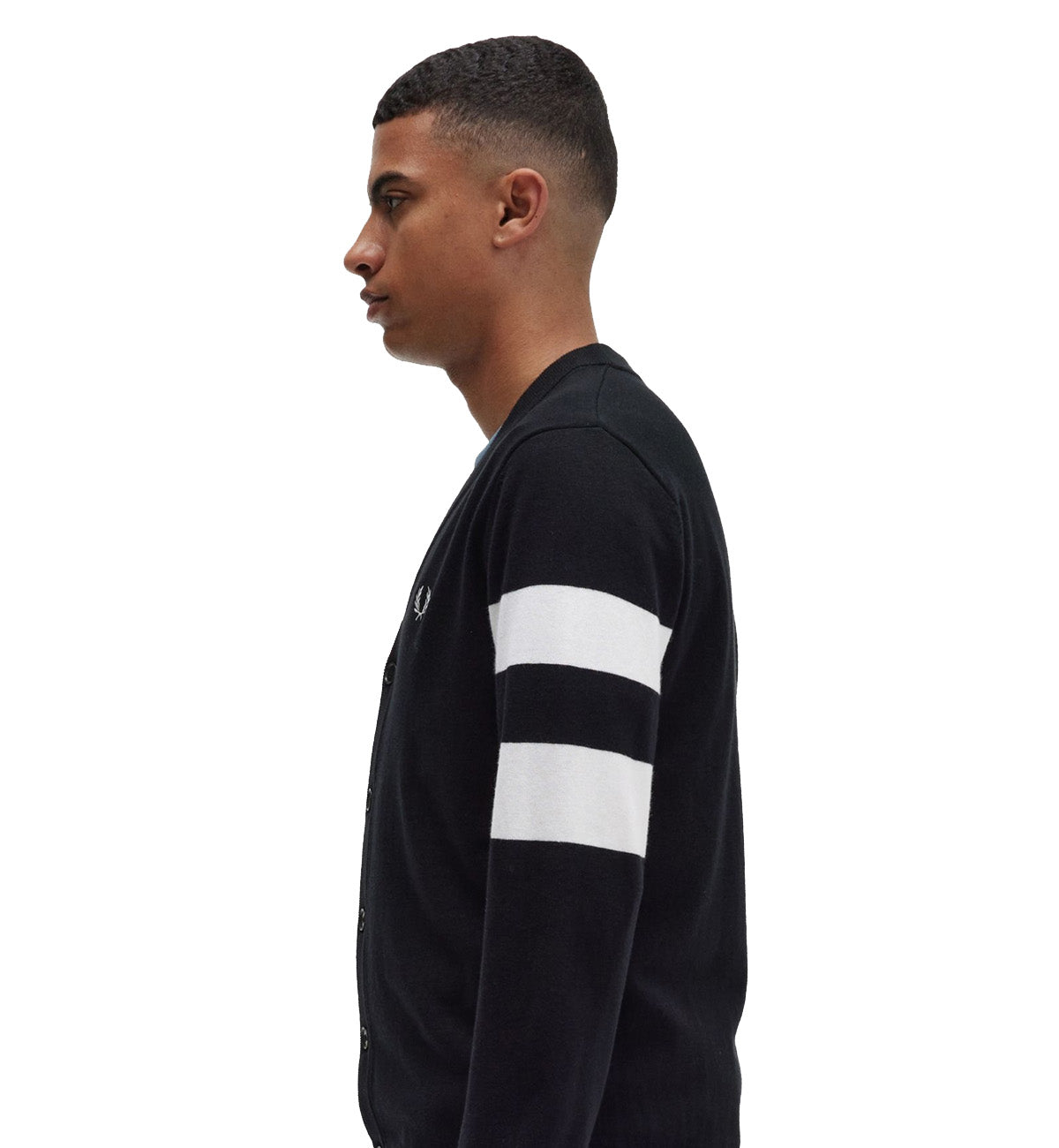 Fred Perry Tipped Sleeve Cardigan (Black)