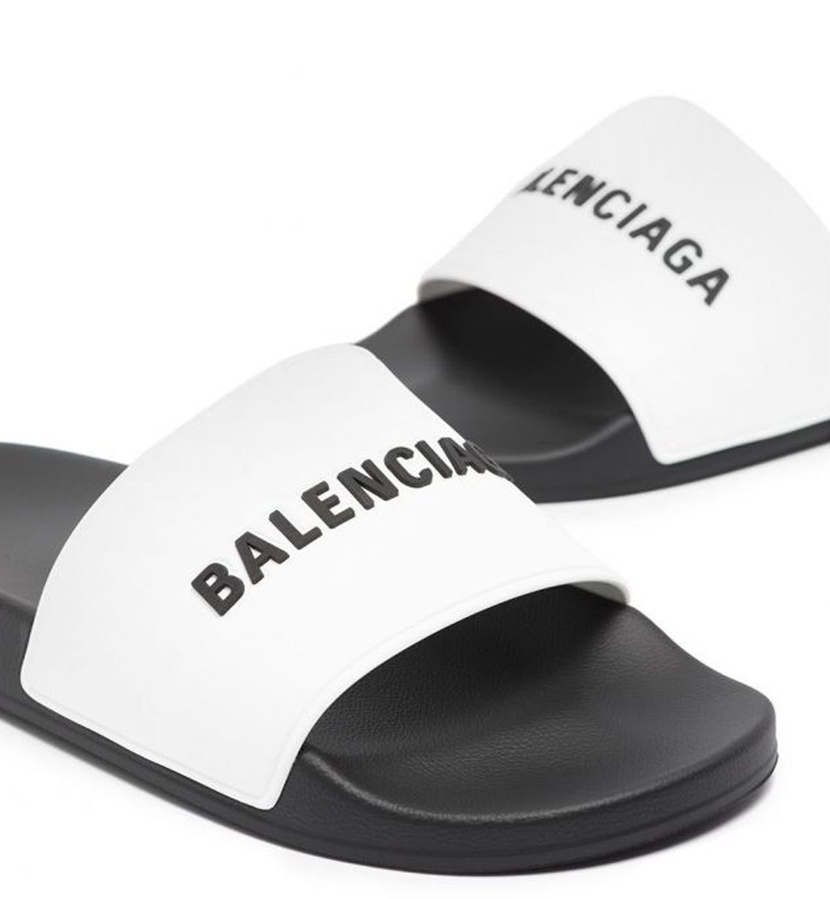 Balenciaga Pool Slides (White Black Mix)