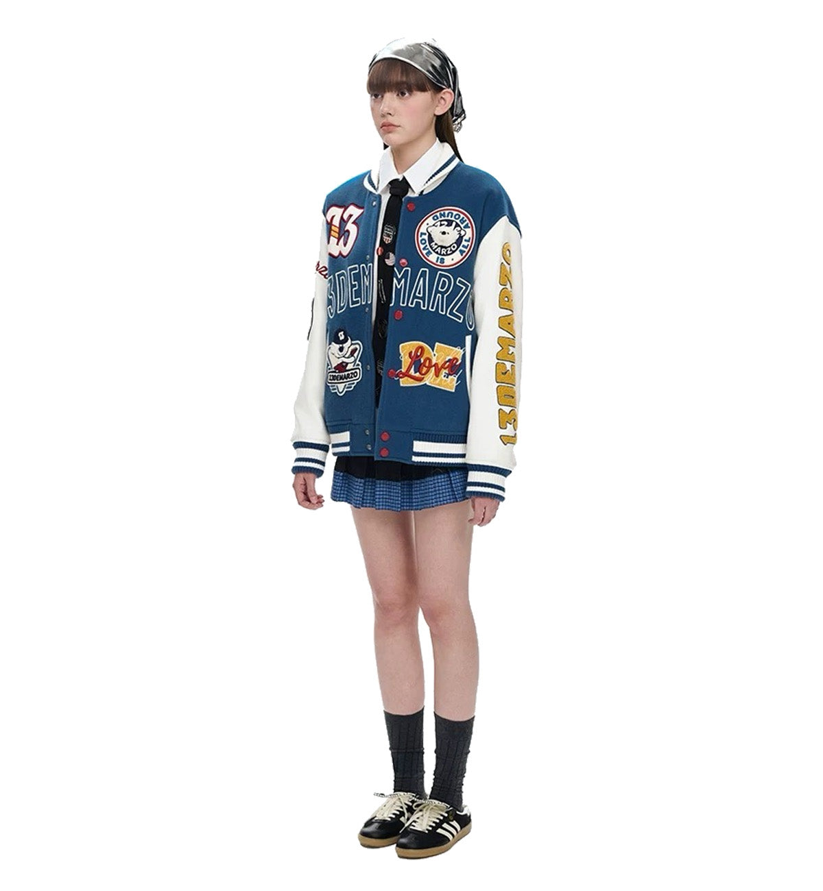 13DE MARZO Doozoo Retro Instruments Baseball Jacket (Blue)