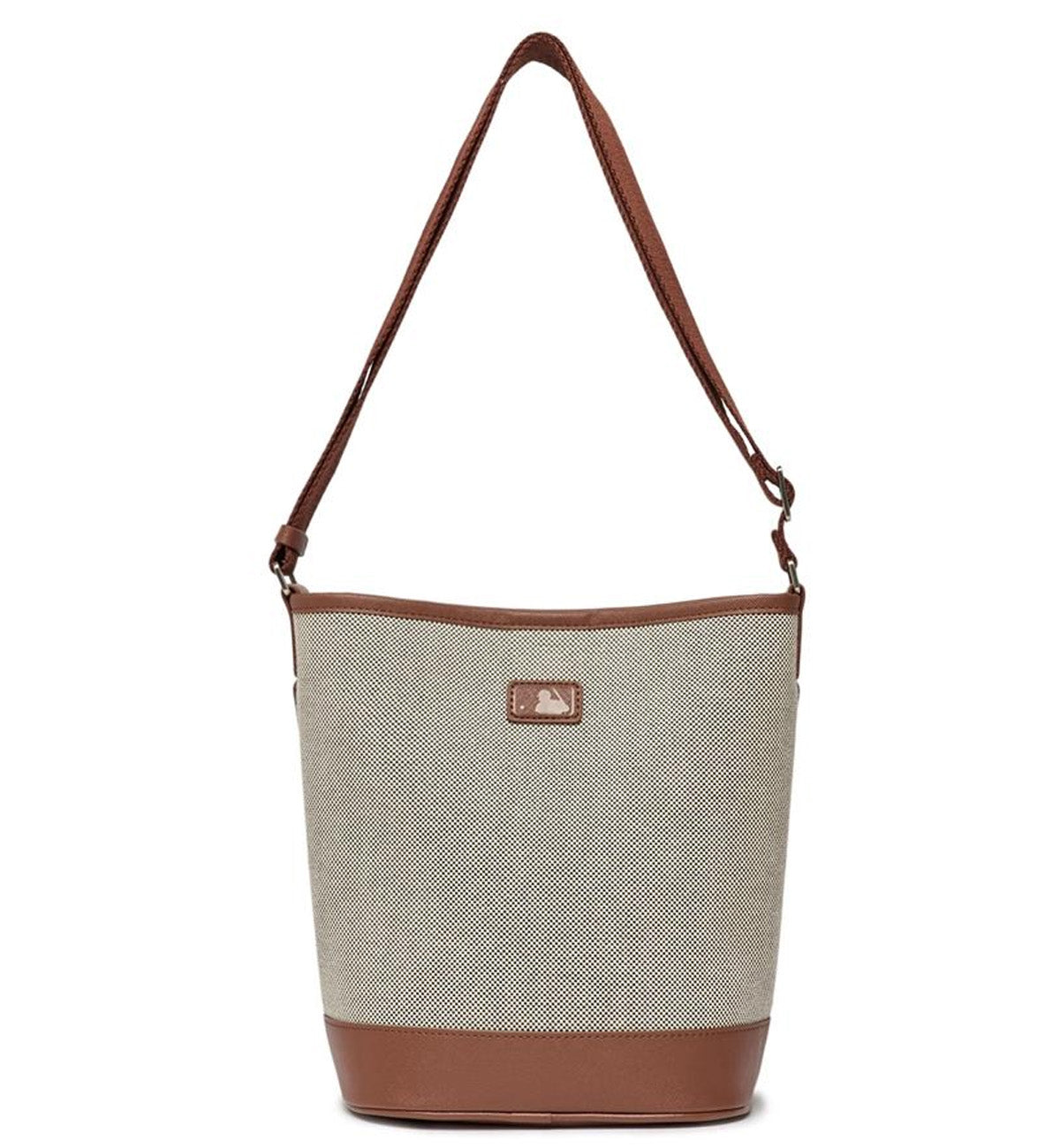 MLB Basic Logo Canvas Bucket Bag Boston Redsox (Brown)