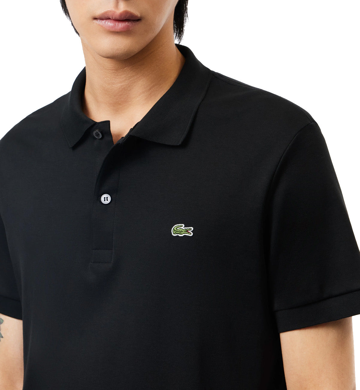 Lacoste Regular Fit Cotton Polo Shirt (Black)