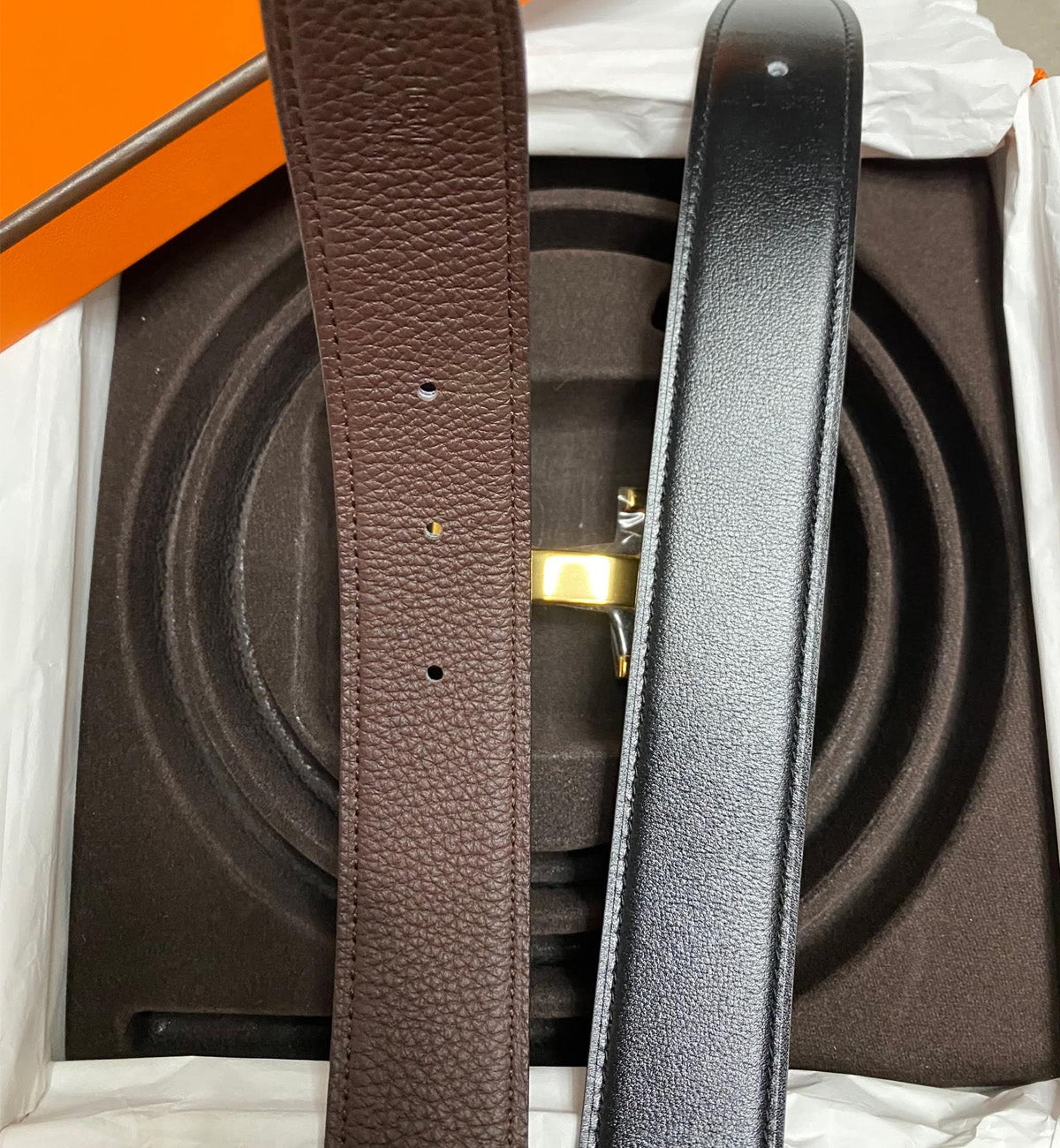 [Pre-used] Hermes Belt Black GHW