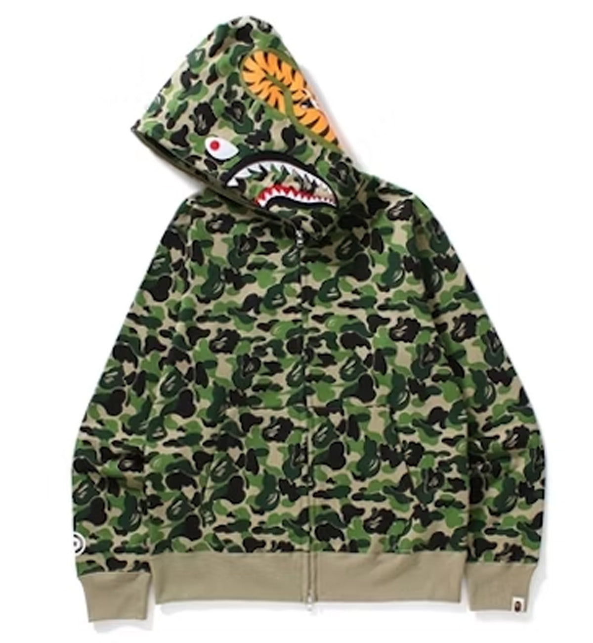 Bape WGM Camo Shark Full Zip Hoodie (Green)