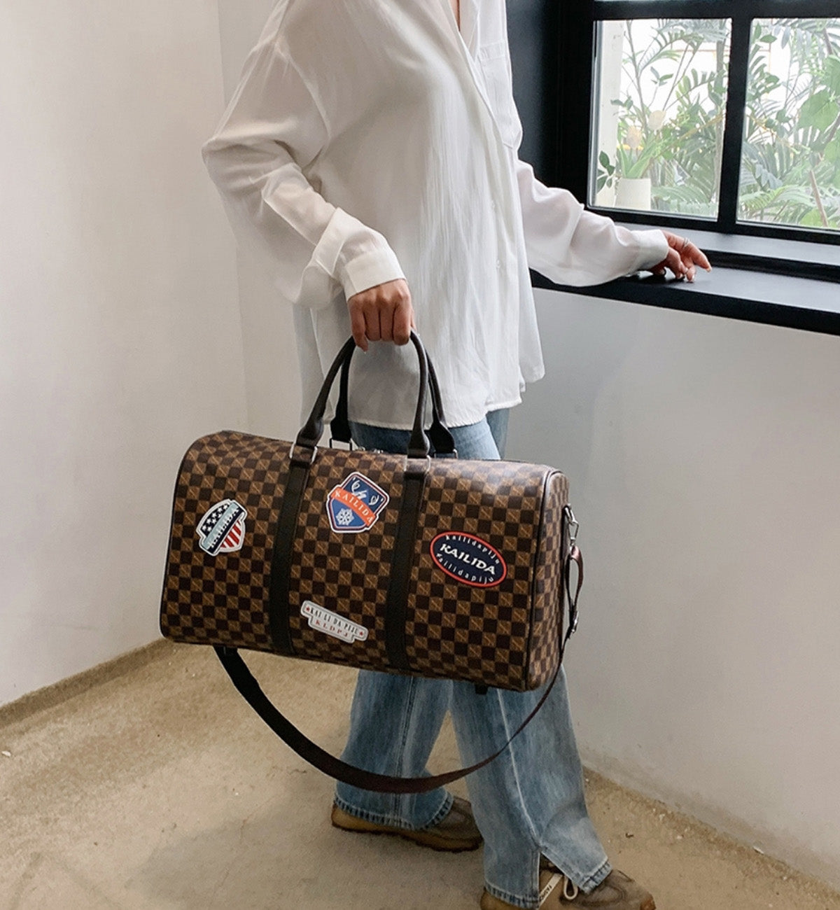 ResNonverba Pixel Duffel Bag (Brown)