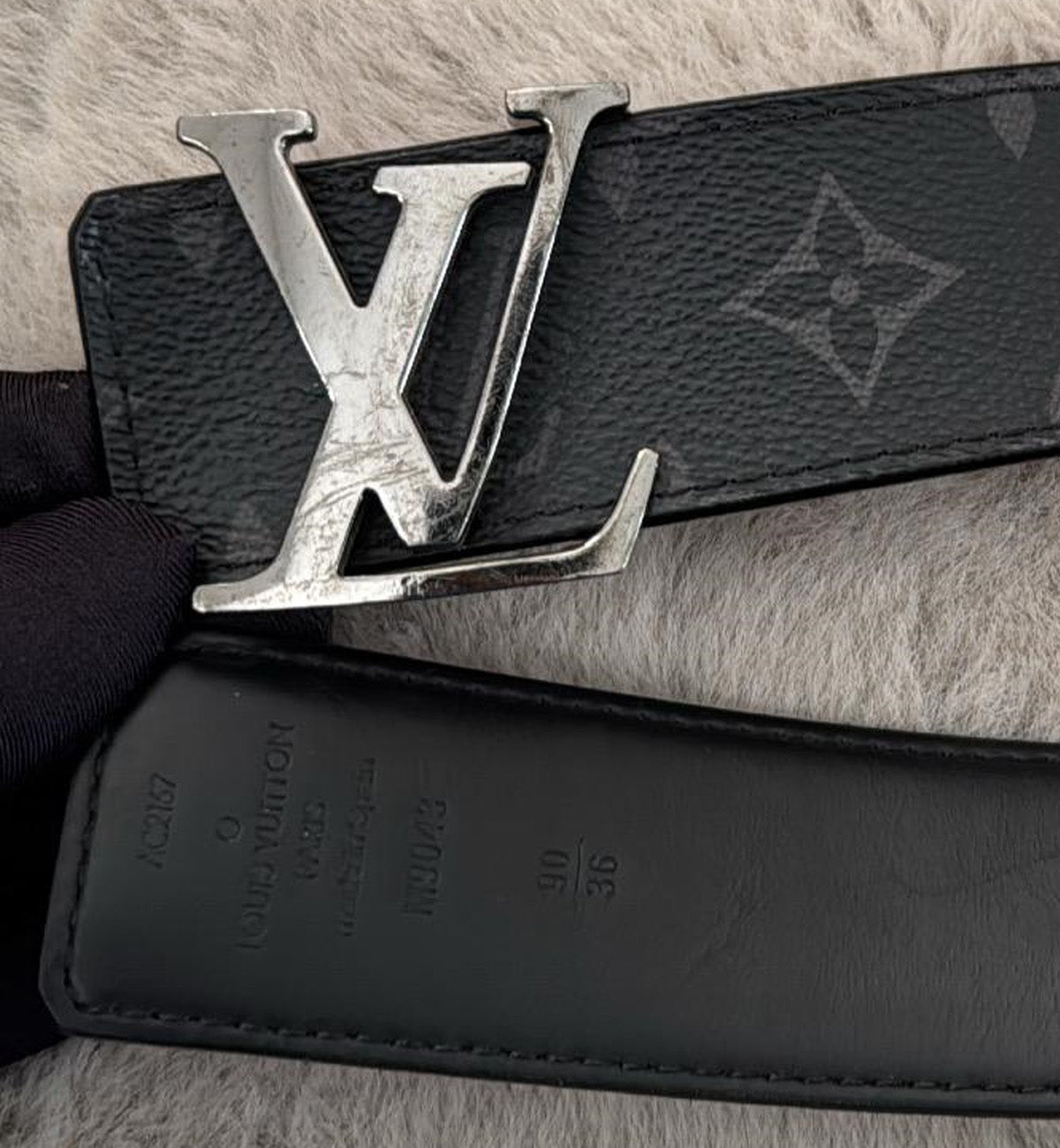 [Pre-Used] LV Belt Monogram Eclipse Reversible Black