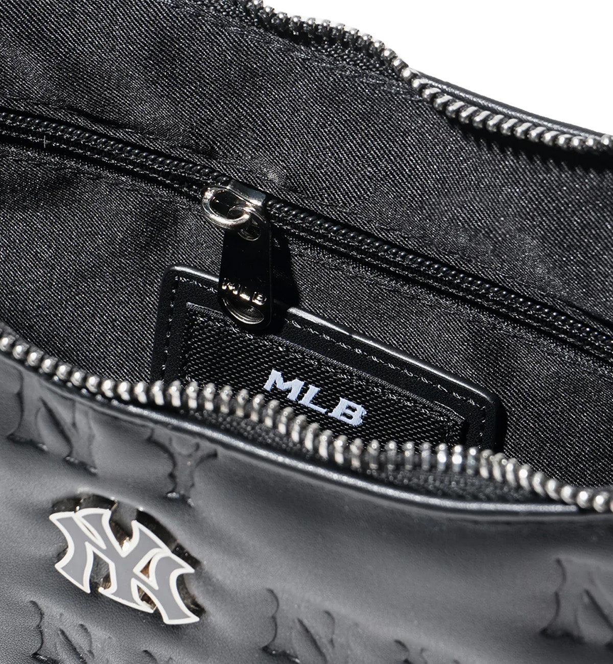 MLB Monogram Embo Strap Hobo Bag (Black)