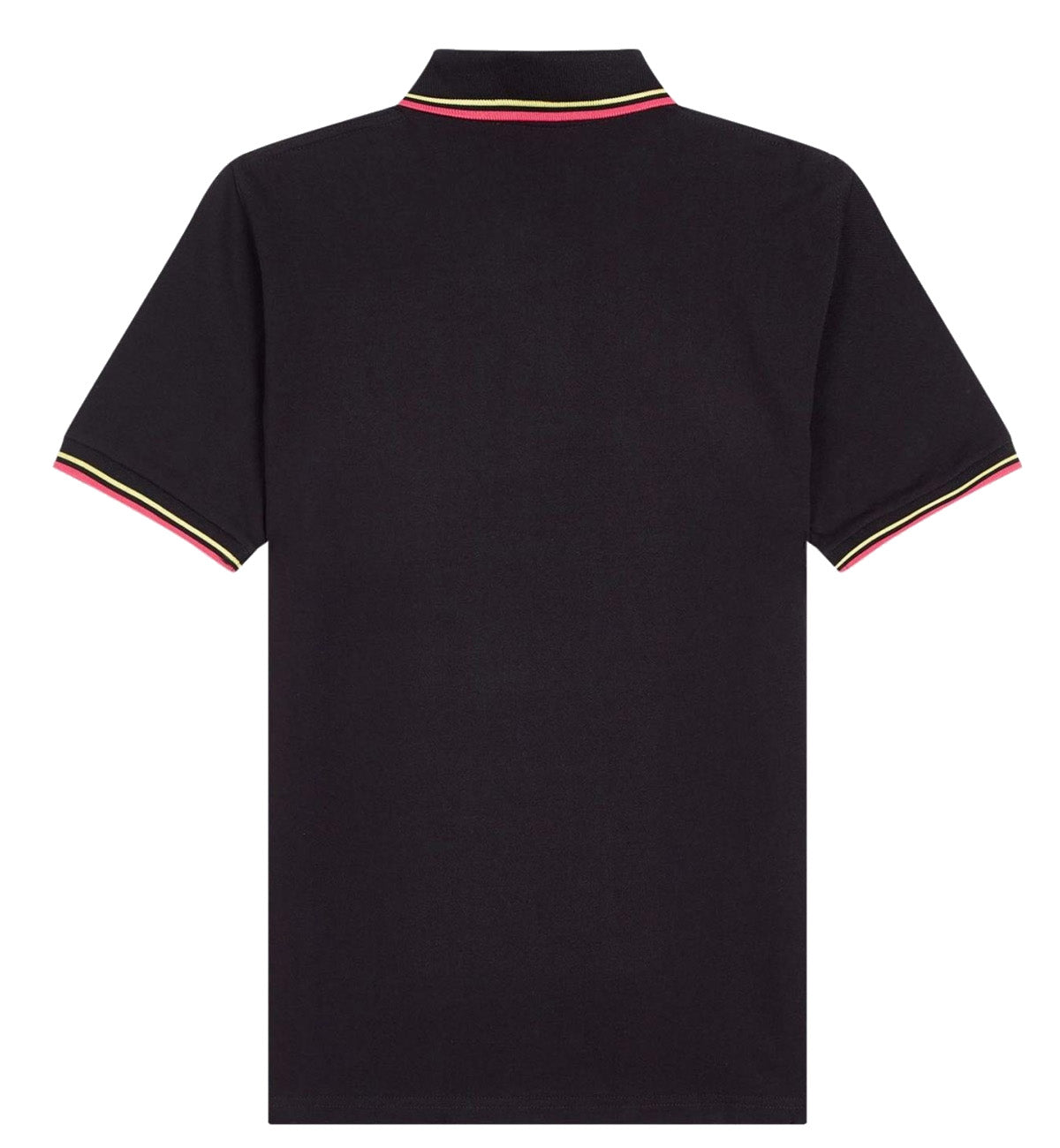 Fred Perry Pink Yellow Stripe Black Polo Shirt