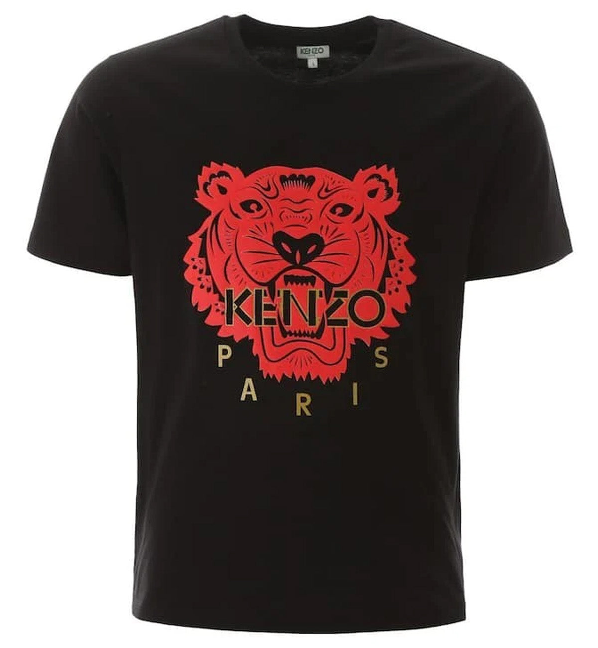 Kenzo Female 3D Red Tiger (Black Word) Logo T-Shirt