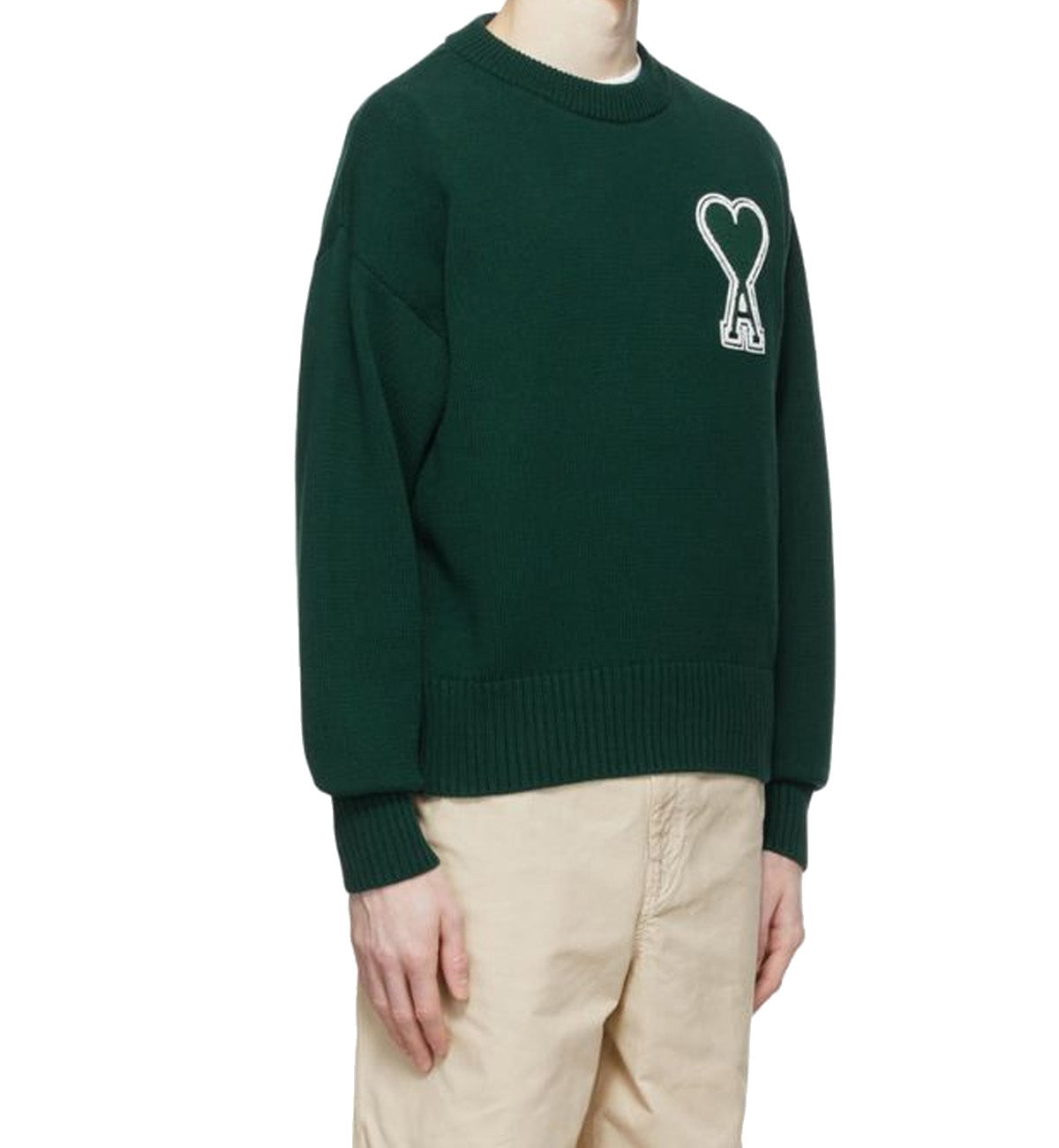 Ami Sweatshirt Outline Heart (Green)