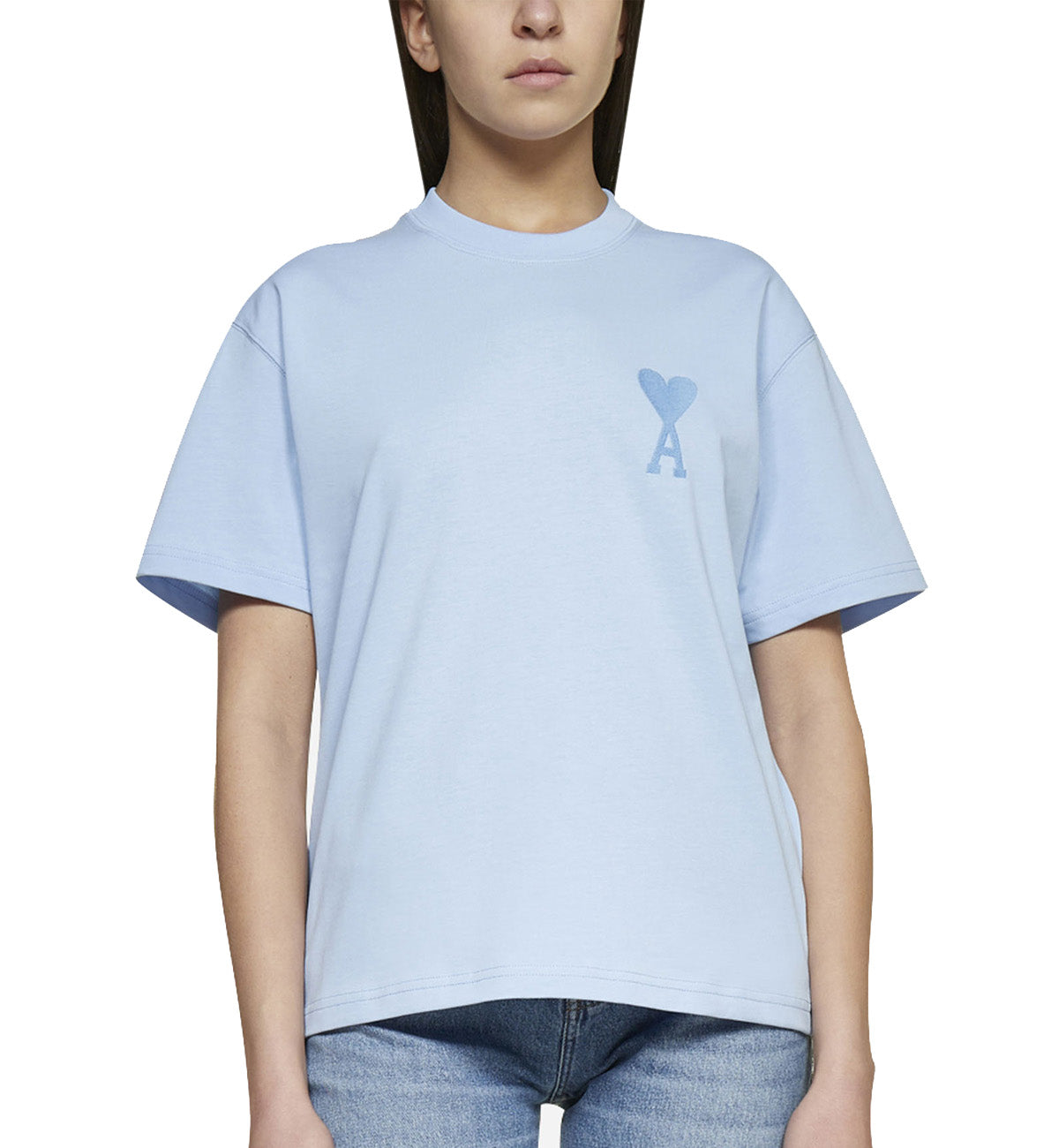 Ami de Coeur Embroidered Heart T-shirt (Sky Blue)