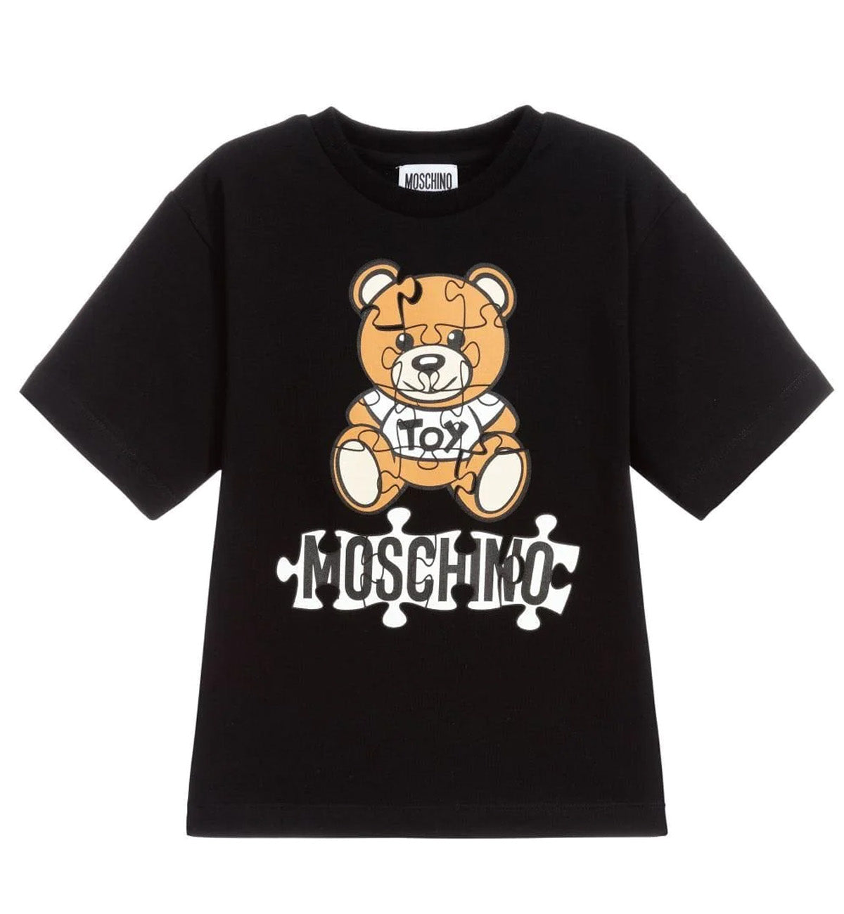 Moschino Bear Puzzle High Mirror Printed T-Shirt ( Black )