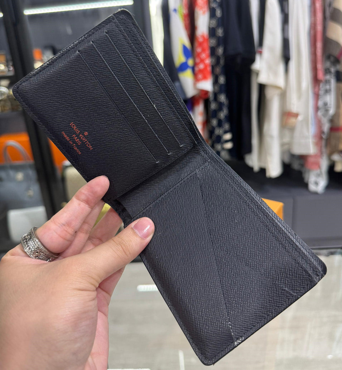 [Pre-used] LV Upside Down Wallet Reverse Navy Monogram